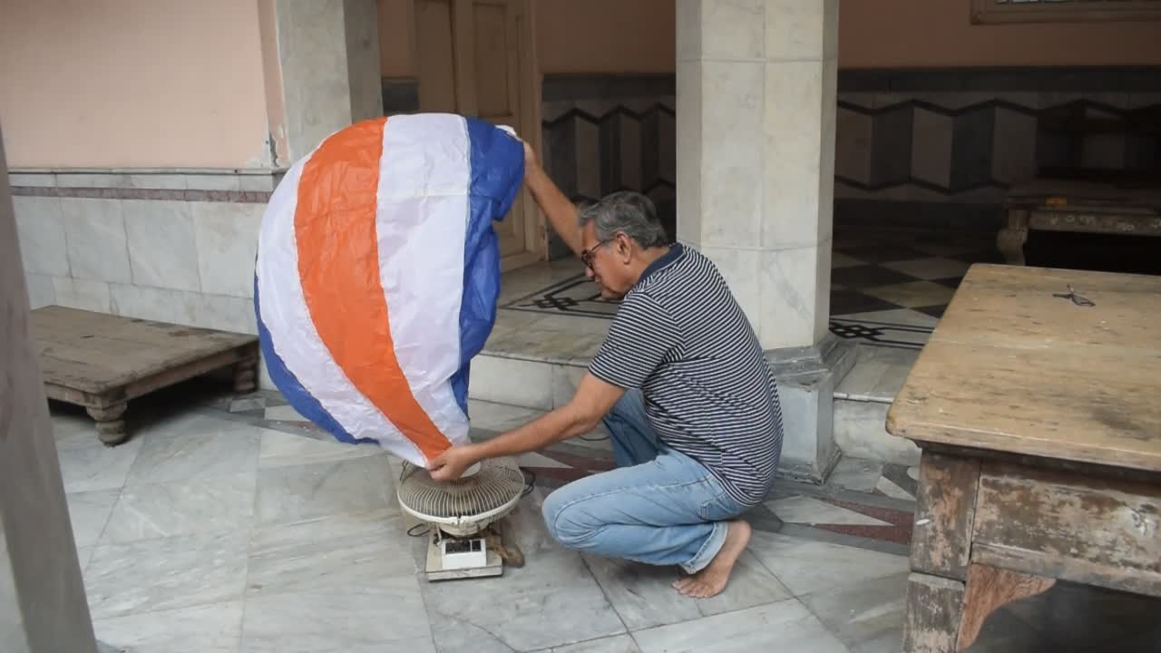 Making of Sky Lanterns for Diwali Festival