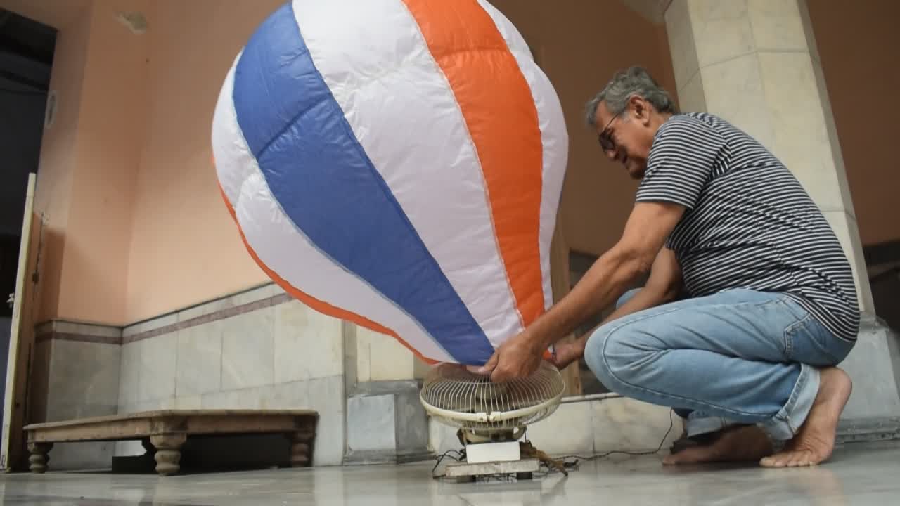 Making of Sky Lanterns for Diwali Festival