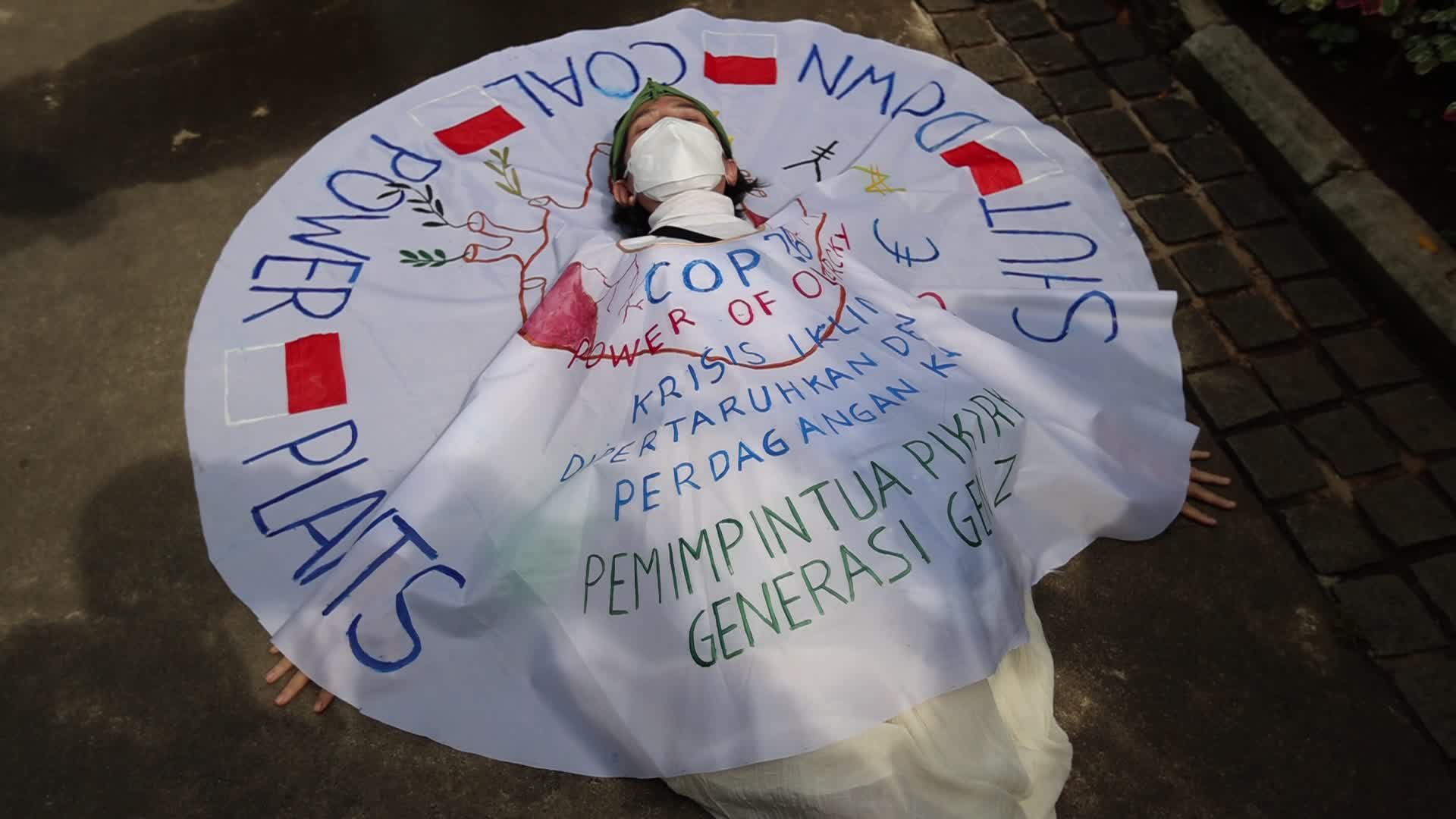 Environmental Activists Protest Against President's Statement at COP26, in Jakarta