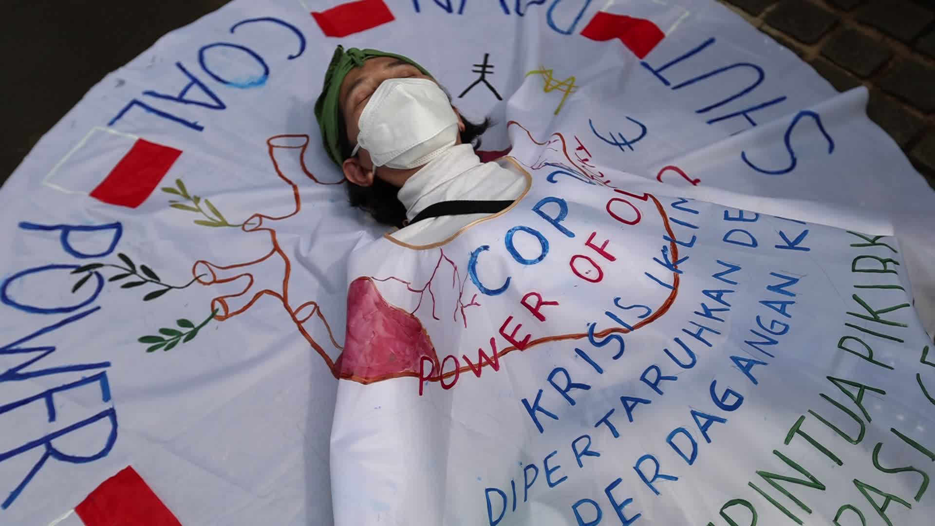 Environmental Activists Protest Against President's Statement at COP26, in Jakarta
