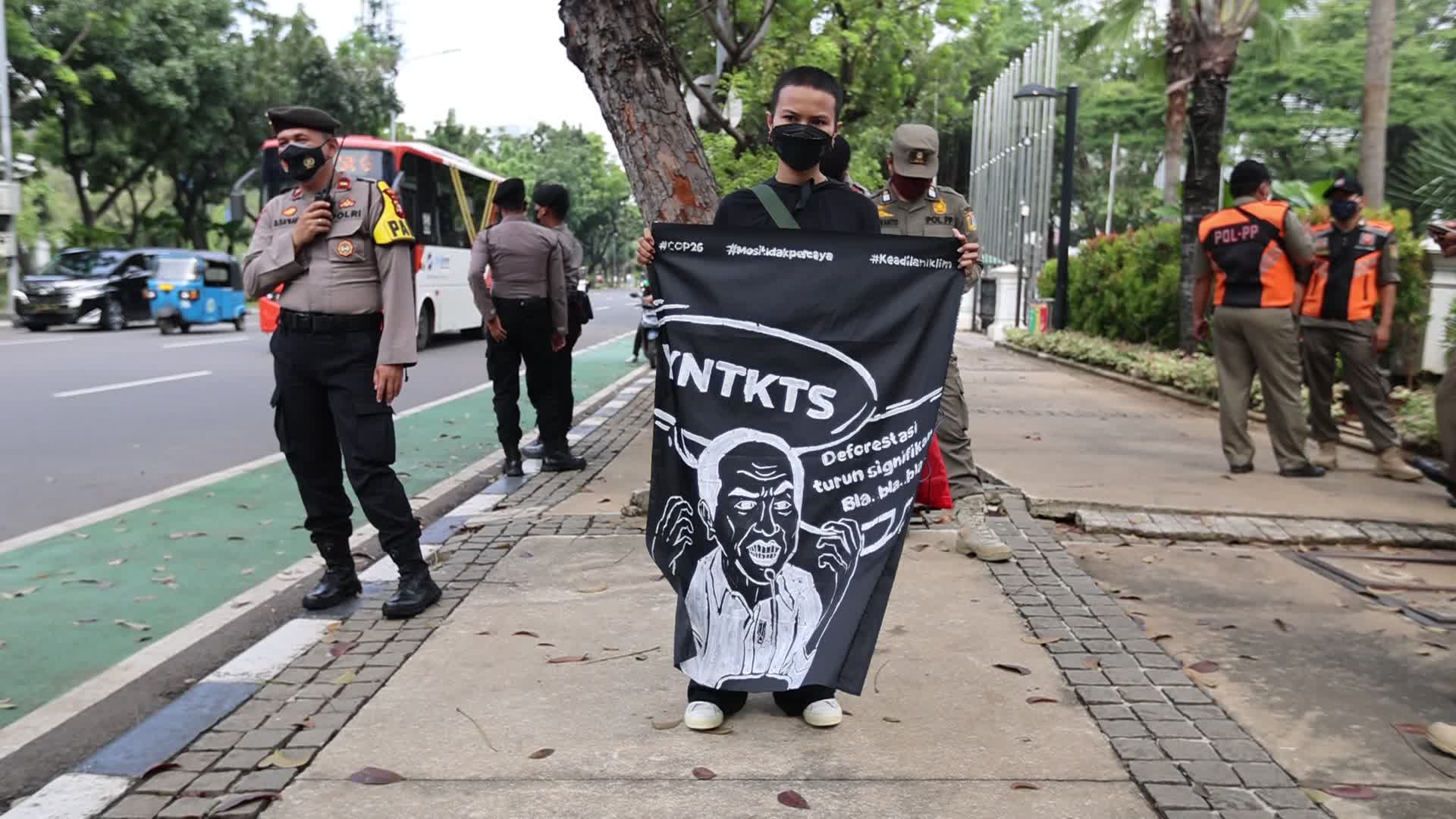 Environmental Activists Protest Against President's Statement at COP26, in Jakarta