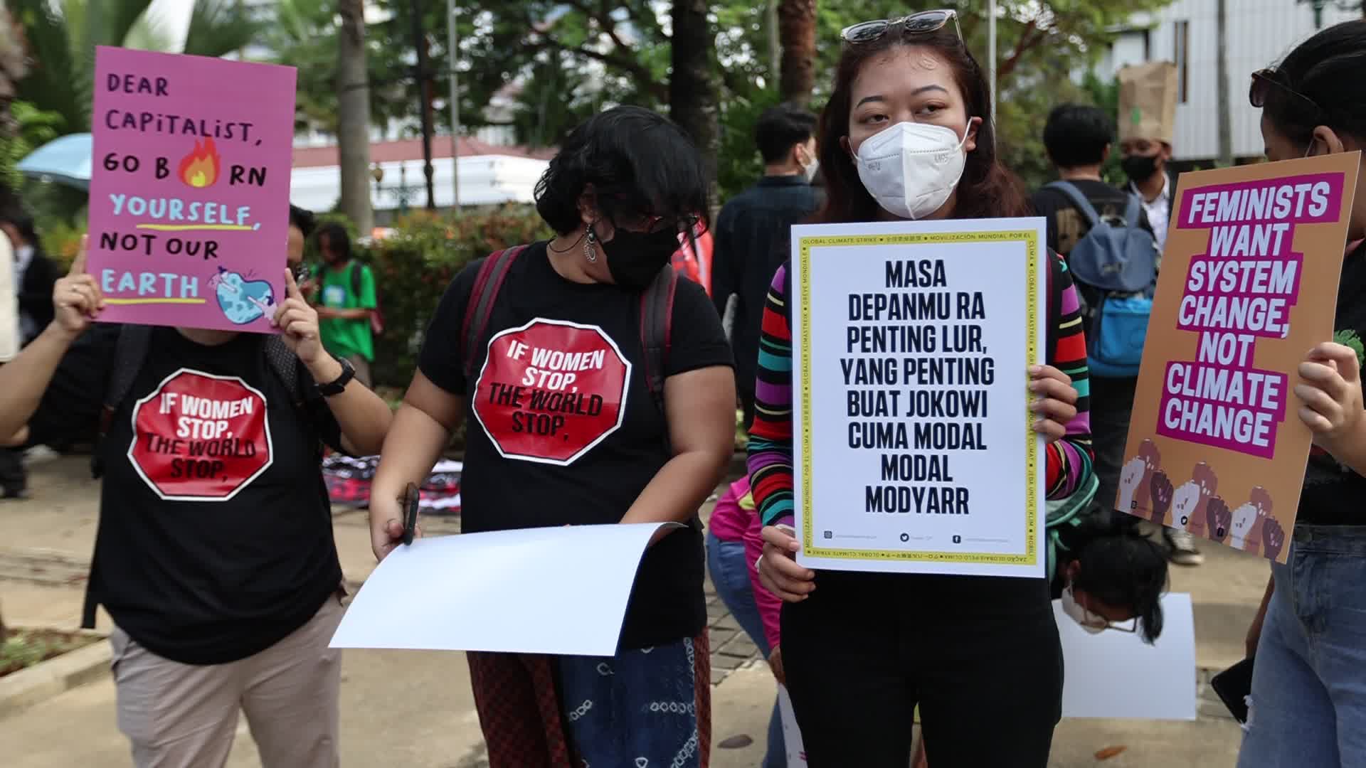 Environmental Activists Protest Against President's Statement at COP26, in Jakarta
