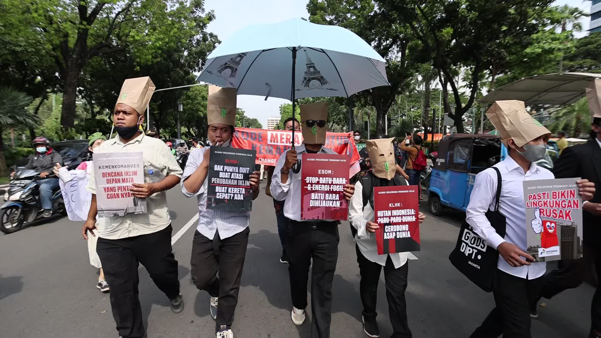 Environmental Activists Protest Against President's Statement at COP26, in Jakarta