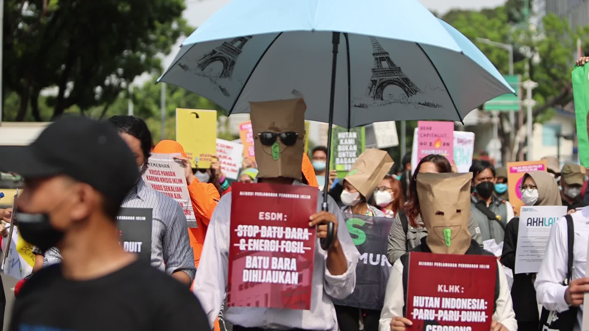 Environmental Activists Protest Against President's Statement at COP26, in Jakarta