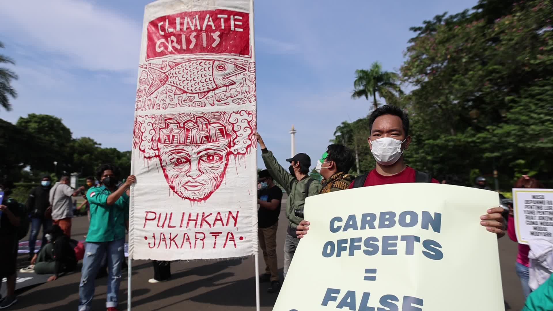 Environmental Activists Protest Against President's Statement at COP26, in Jakarta
