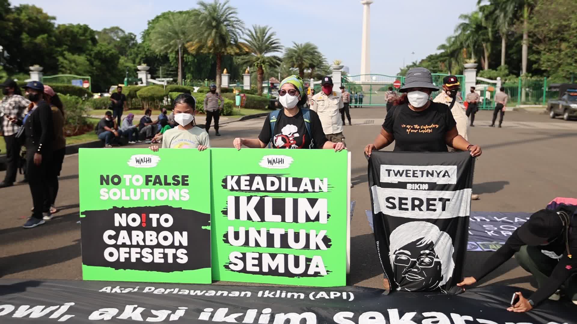 Environmental Activists Protest Against President's Statement at COP26, in Jakarta