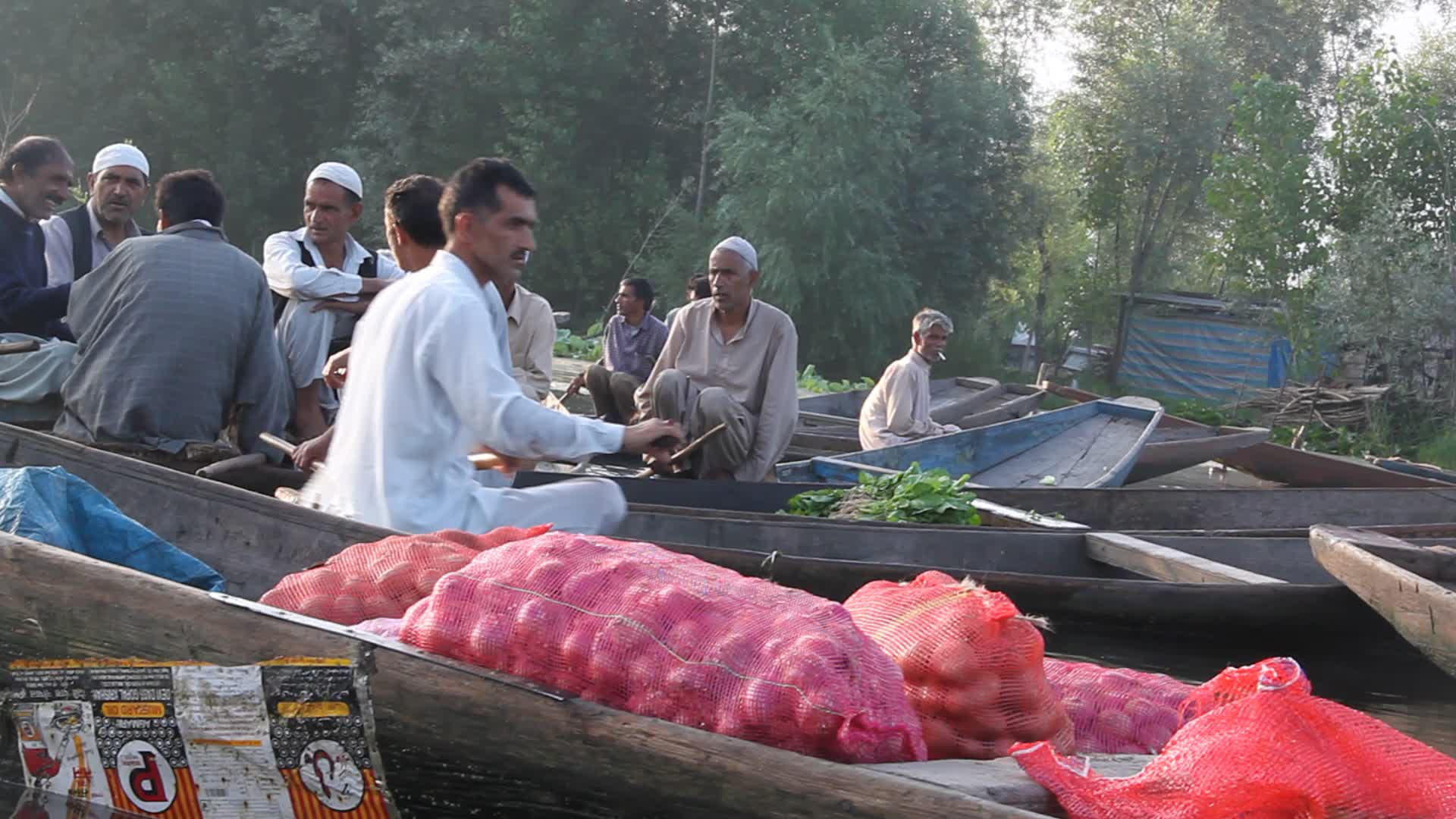 Floating vegetable market on Dal Lake in Srinagar