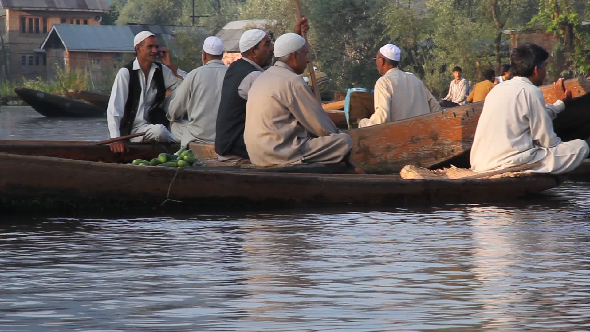 Floating vegetable market on Dal Lake in Srinagar
