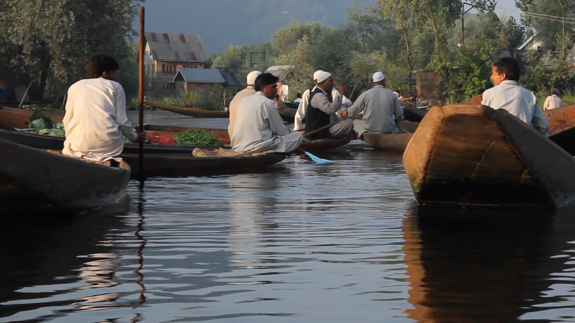Floating vegetable market on Dal Lake in Srinagar