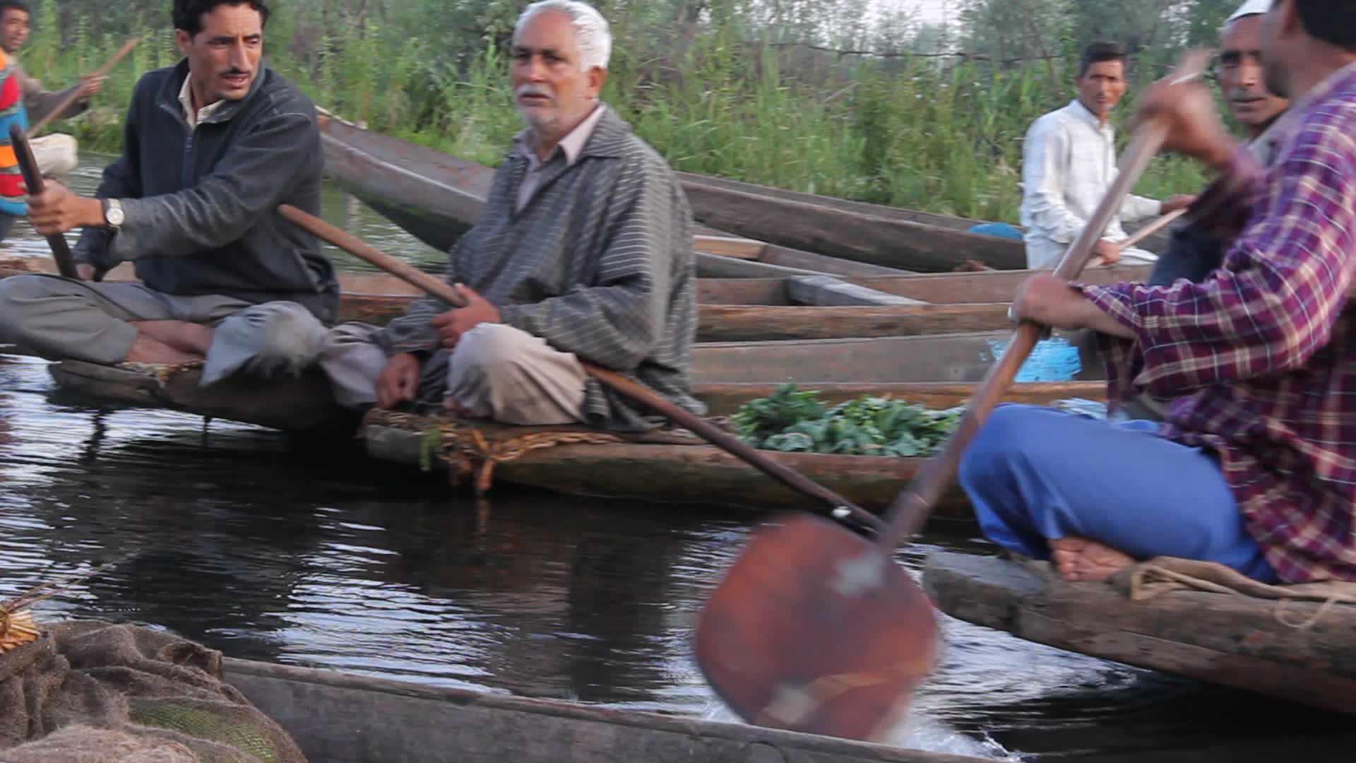 Floating vegetable market on Dal Lake in Srinagar