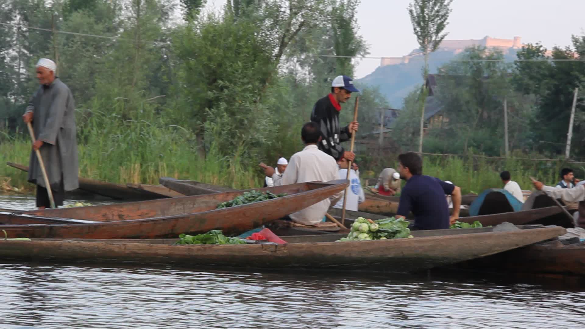 Floating vegetable market on Dal Lake in Srinagar