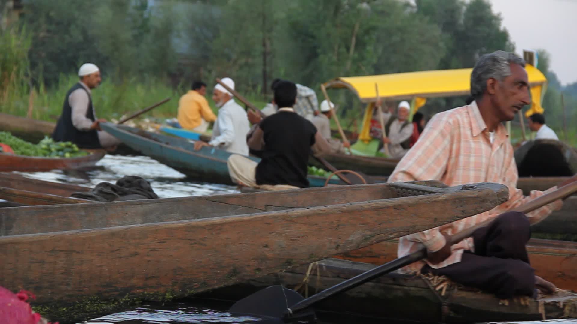 Floating vegetable market on Dal Lake in Srinagar