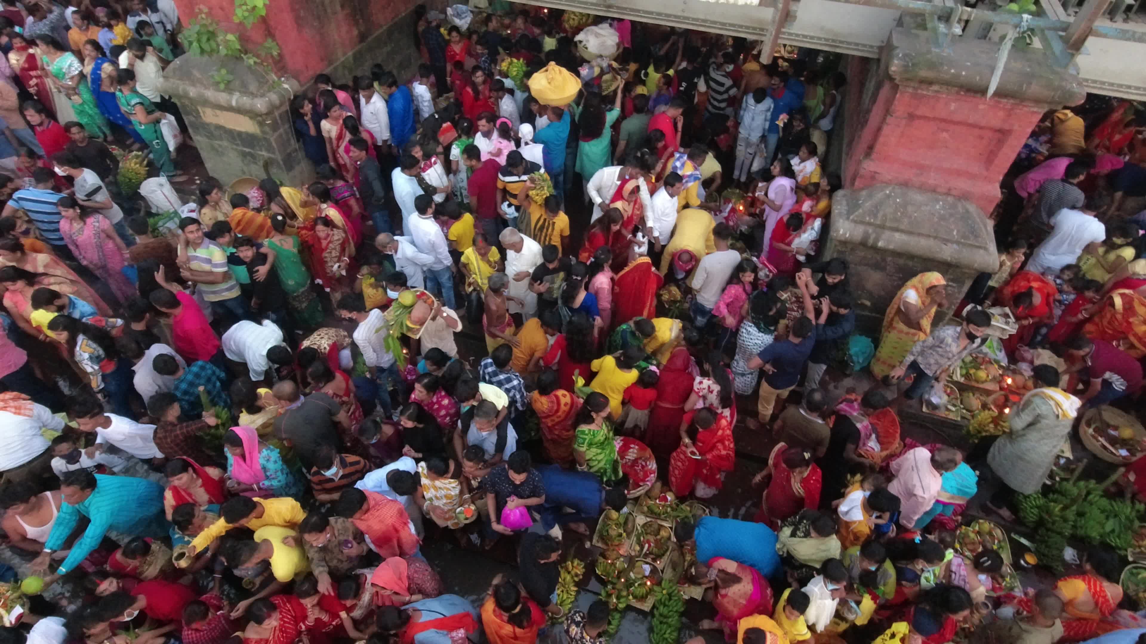 Chhath puja festival in Kolkata .