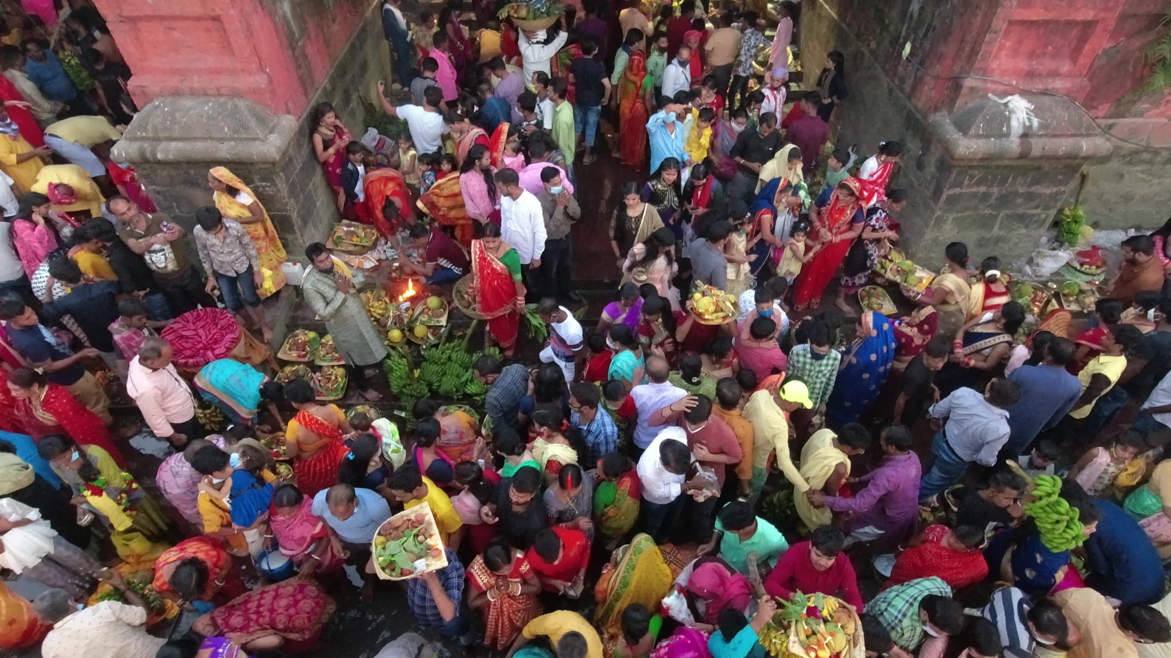 Chhath puja festival in Kolkata .