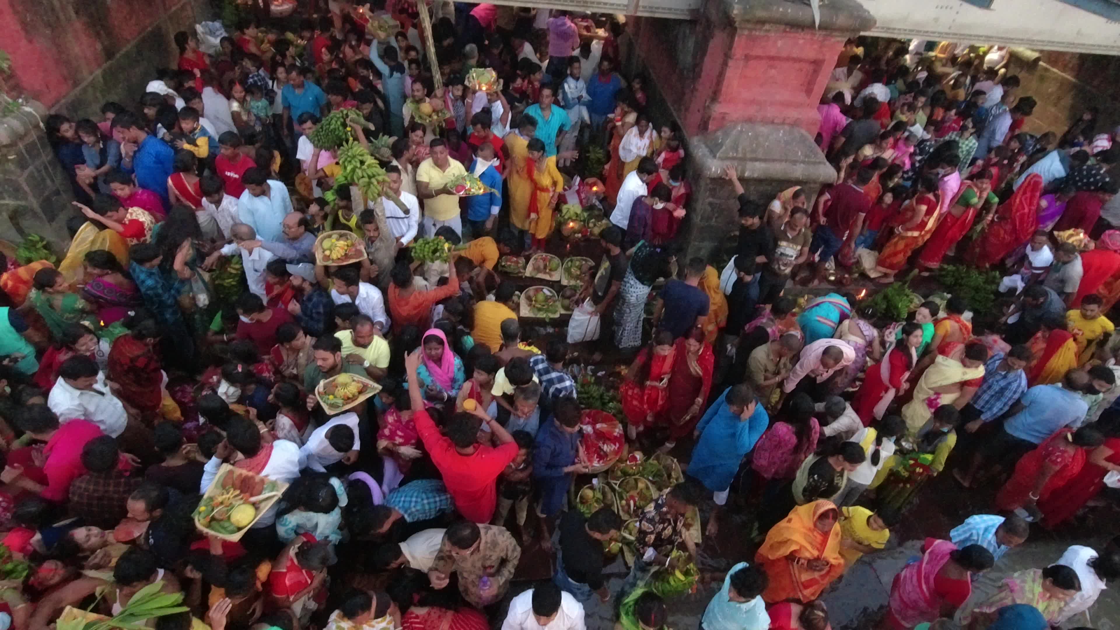 Chhath puja festival in Kolkata .