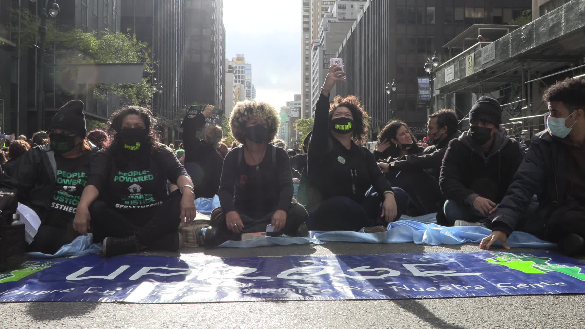 NYC: Climate Protesters Block Traffic in Front of Governor's Office