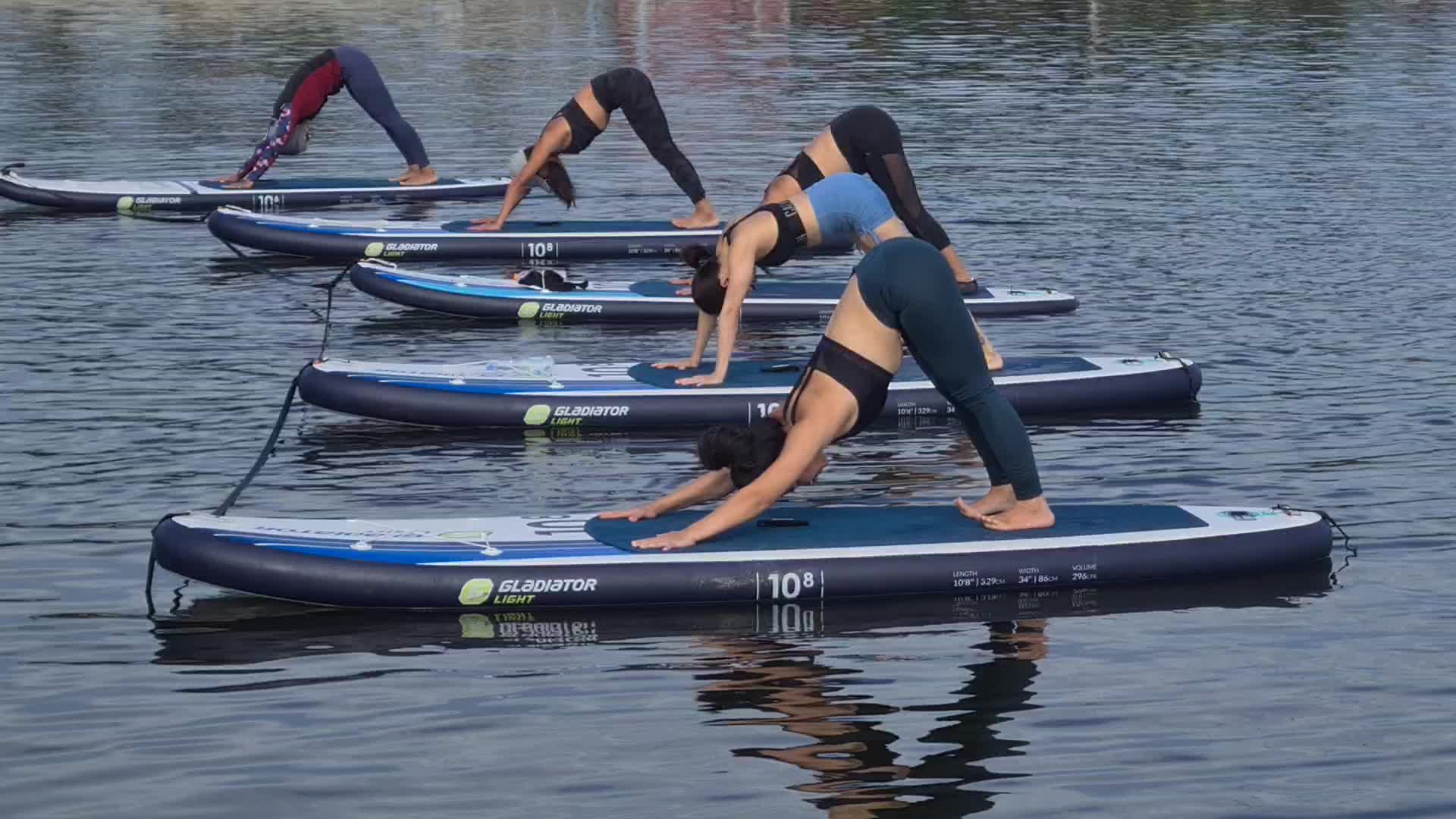 Paddle board yoga in Jakarta during the pandemic