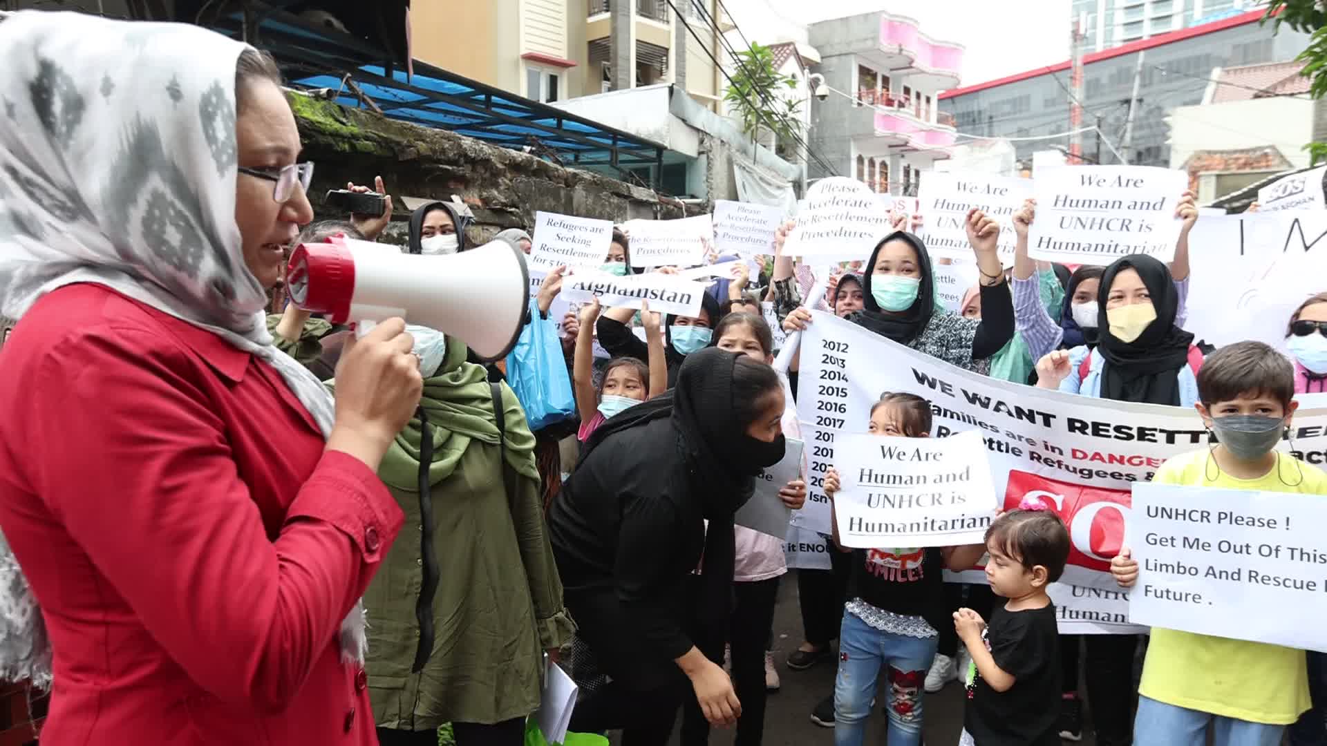 Afghan Refugees Protest in UNCHR Demand Resettlement