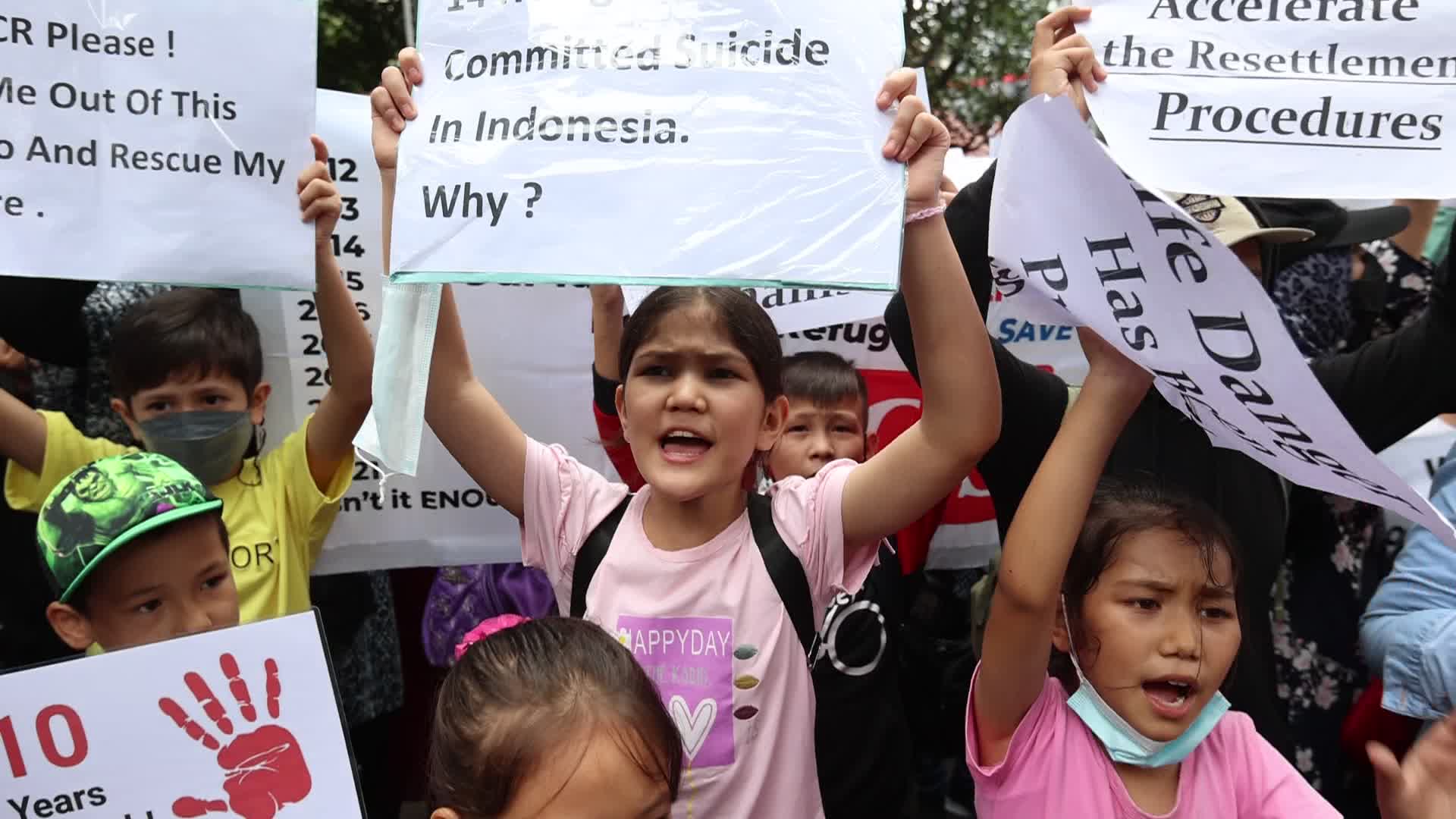 Afghan Refugees Protest in UNCHR Demand Resettlement