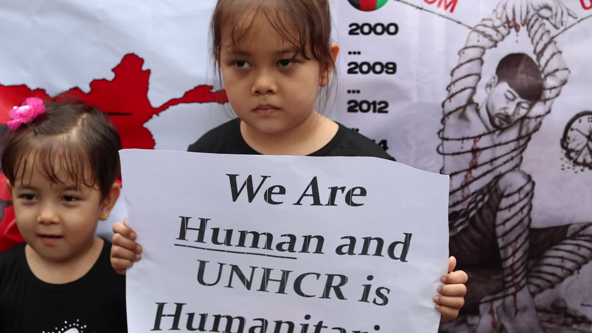 Afghan Refugees Protest in UNCHR Demand Resettlement