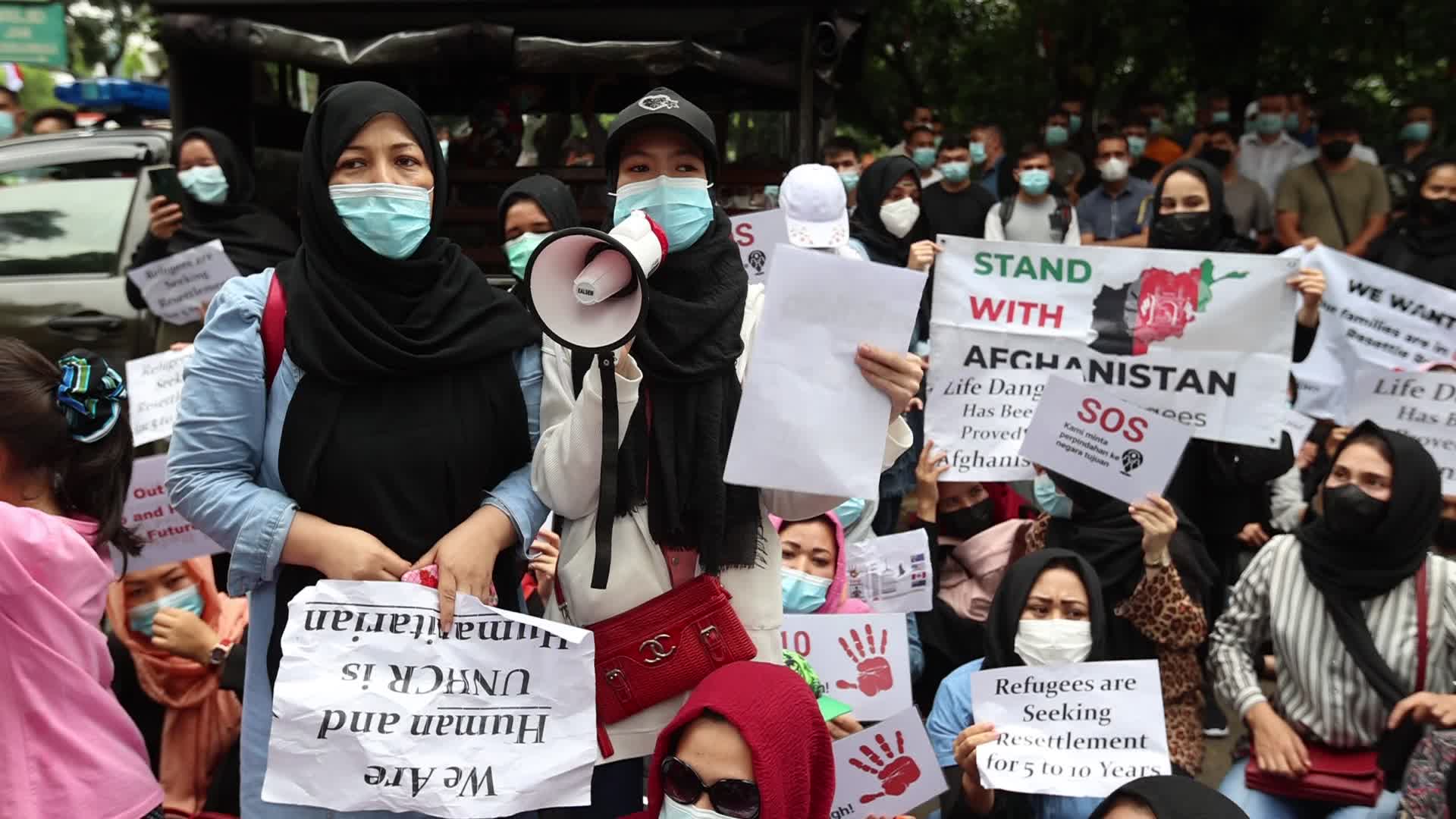 Afghan Refugees Protest in UNCHR Demand Resettlement