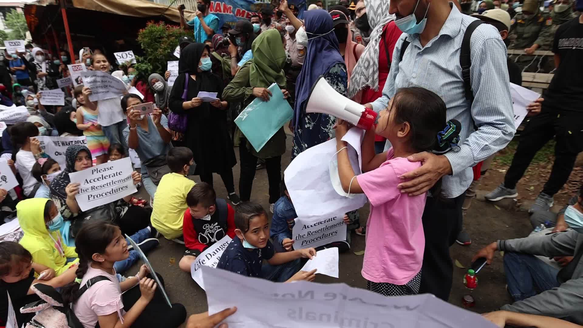 Afghan Refugees Protest in UNCHR Demand Resettlement