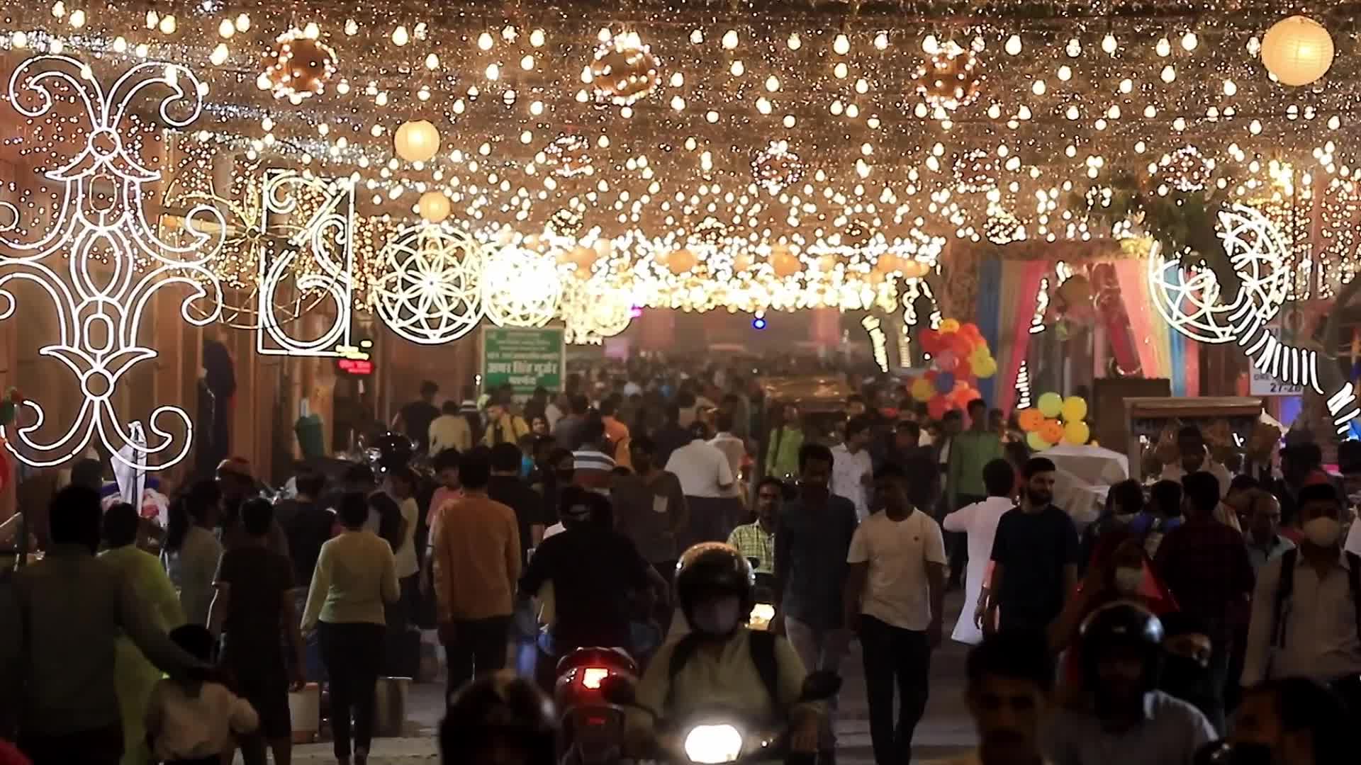 Diwali Lighting view from Garg Ganesh Temple in Jaipur