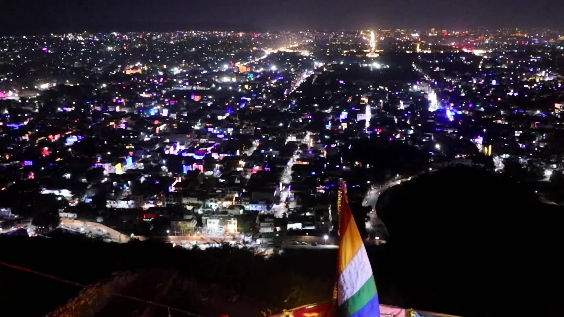 Diwali Lighting view from Garg Ganesh Temple in Jaipur