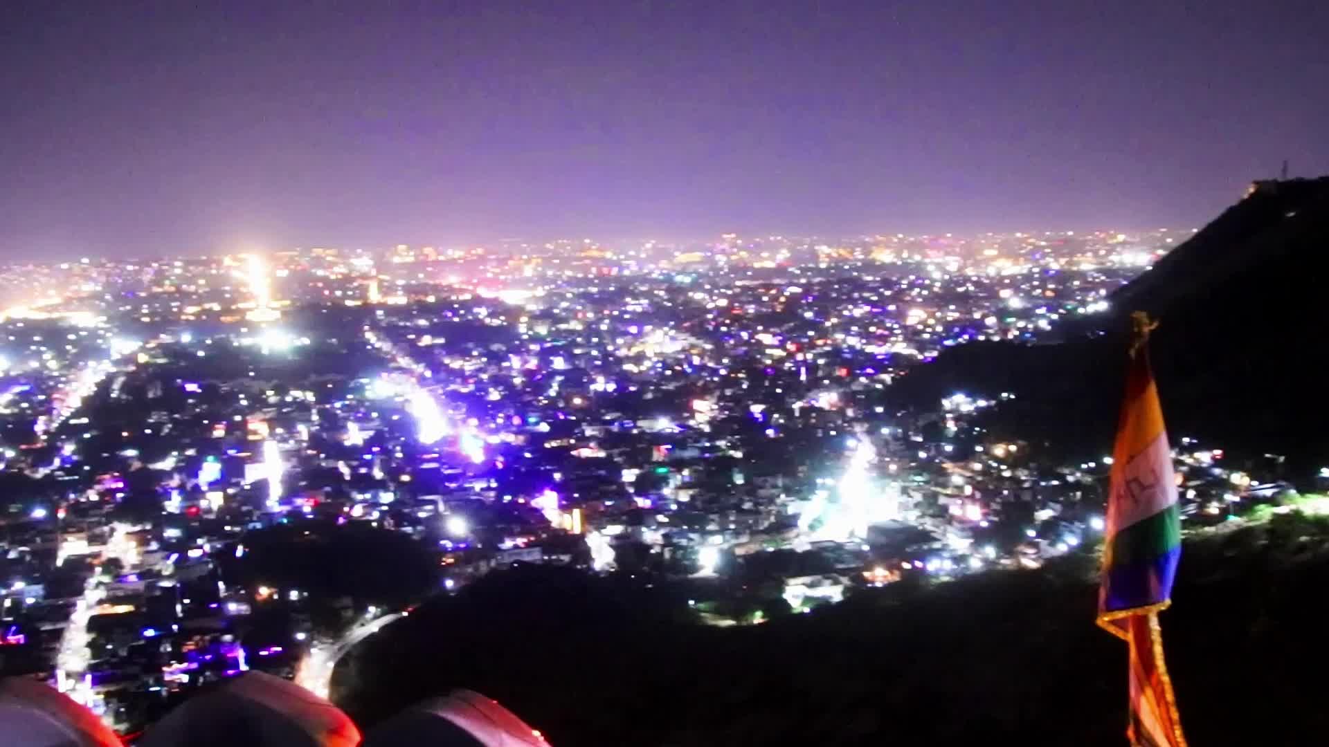 Diwali Lighting view from Garg Ganesh Temple in Jaipur