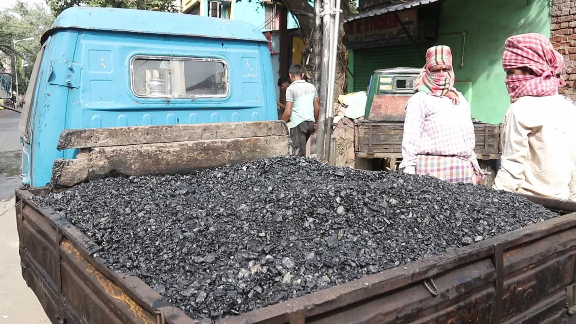 Construction road in Kolkata, India
