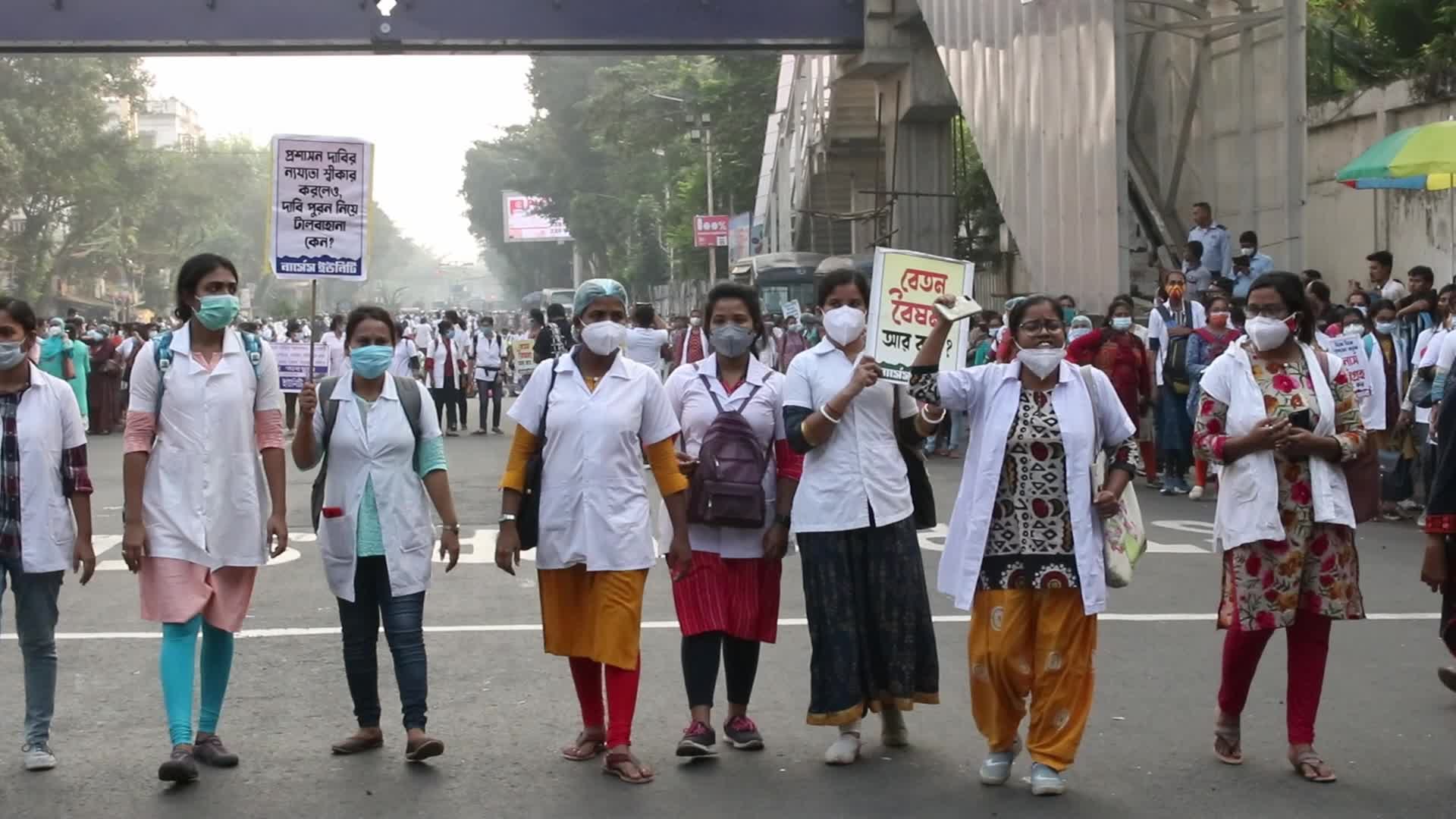 Nurse protest In Kolkata, India