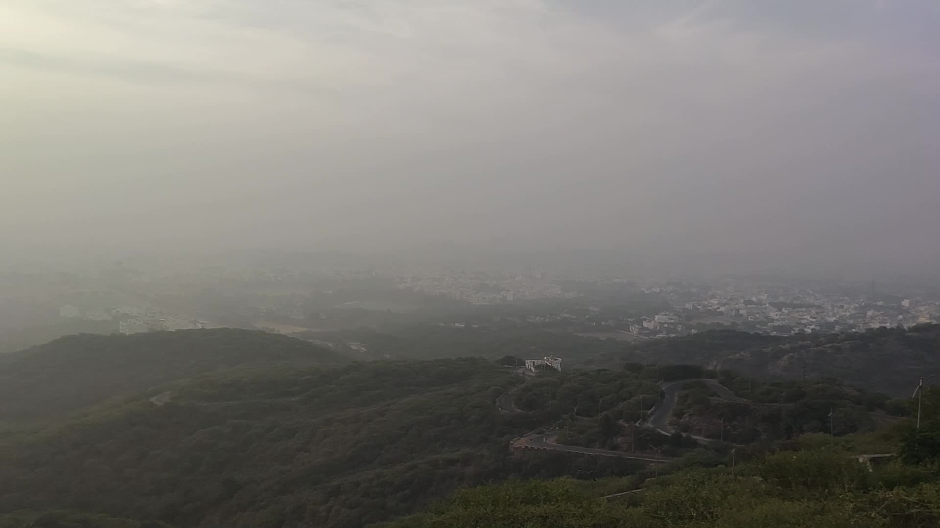 Haze lingers over the city of Ajmer