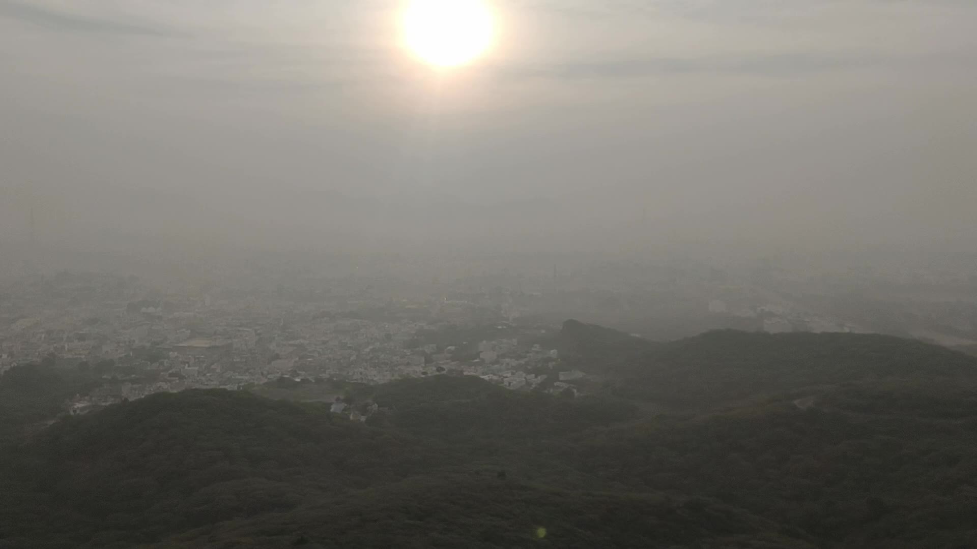 Haze lingers over the city of Ajmer