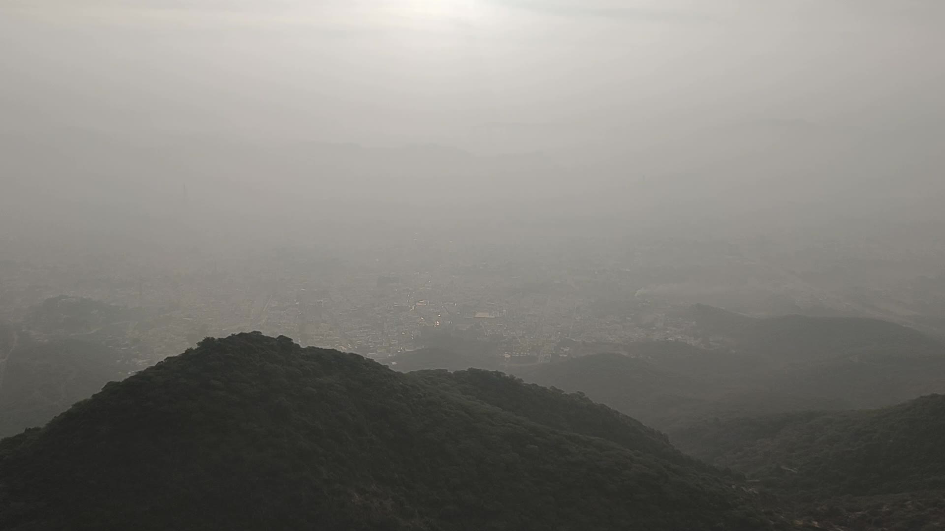 Haze lingers over the city of Ajmer