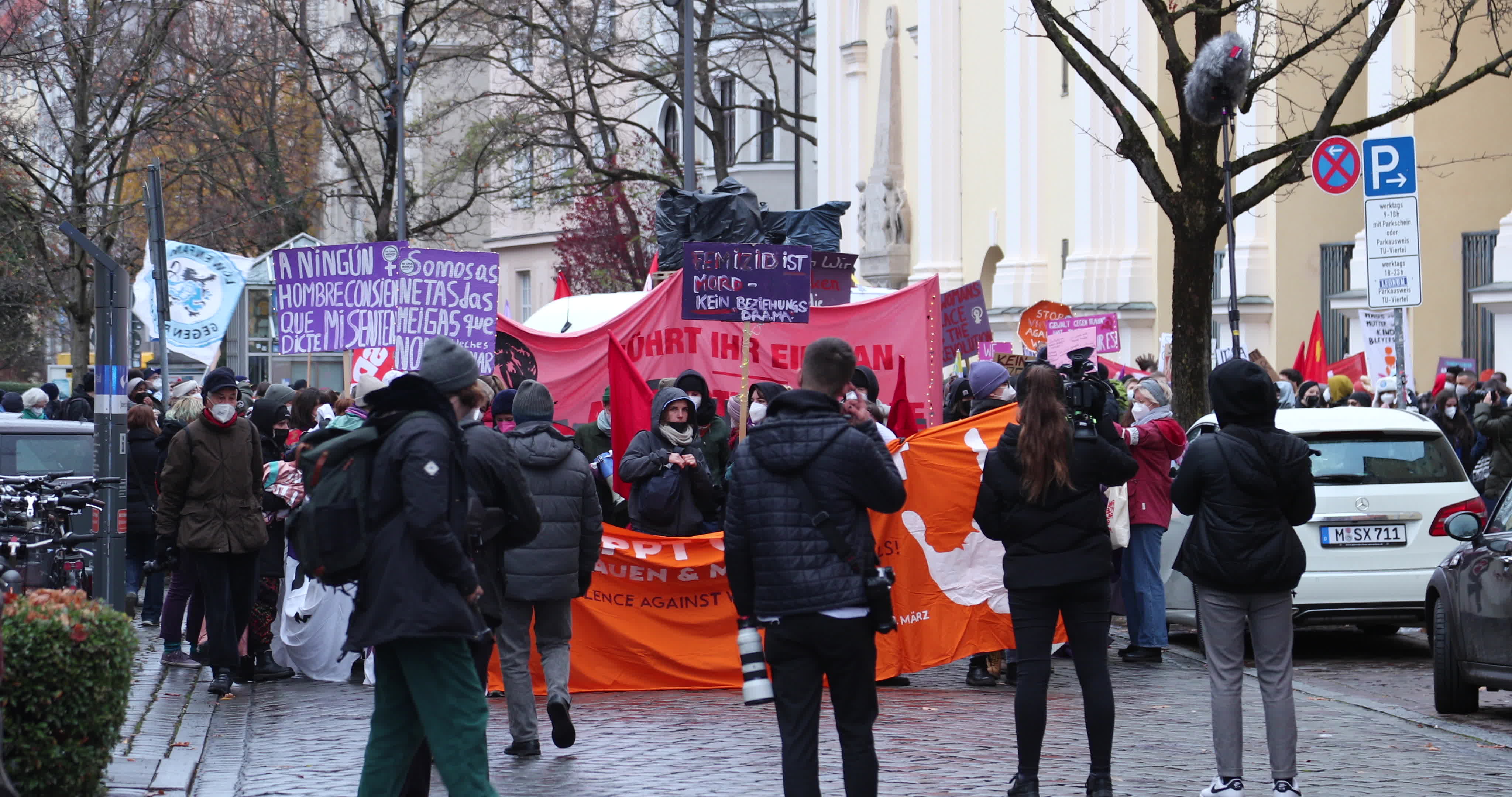 Hundreds protest in Munich, Germany During The International Day for the Elimination of Violence against Women