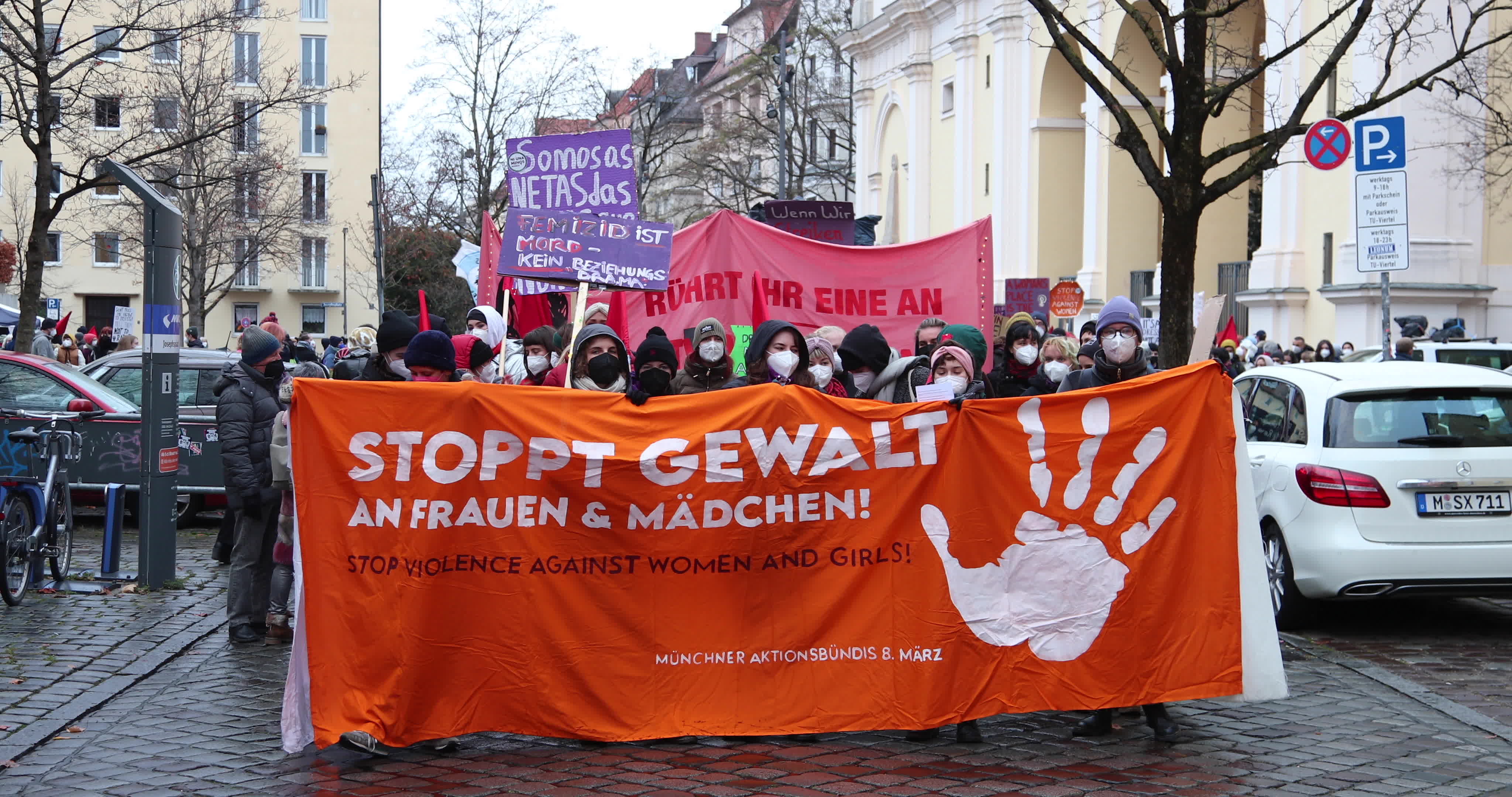 Hundreds protest in Munich, Germany During The International Day for the Elimination of Violence against Women