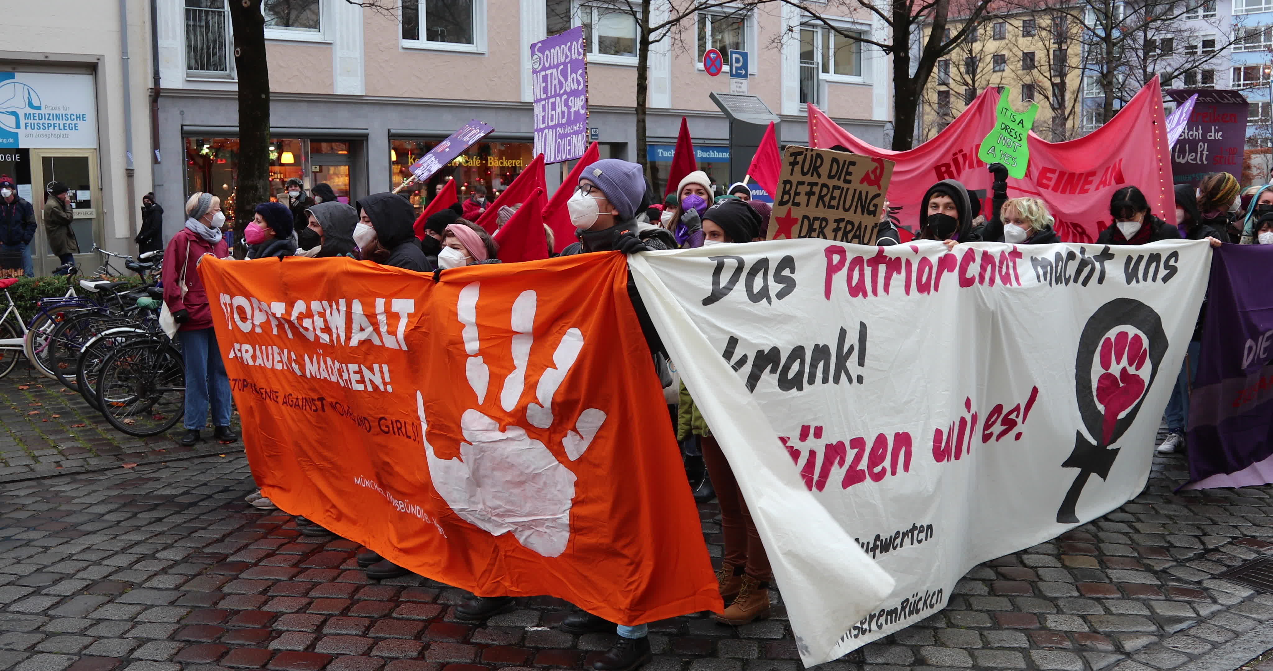 Hundreds protest in Munich, Germany During The International Day for the Elimination of Violence against Women
