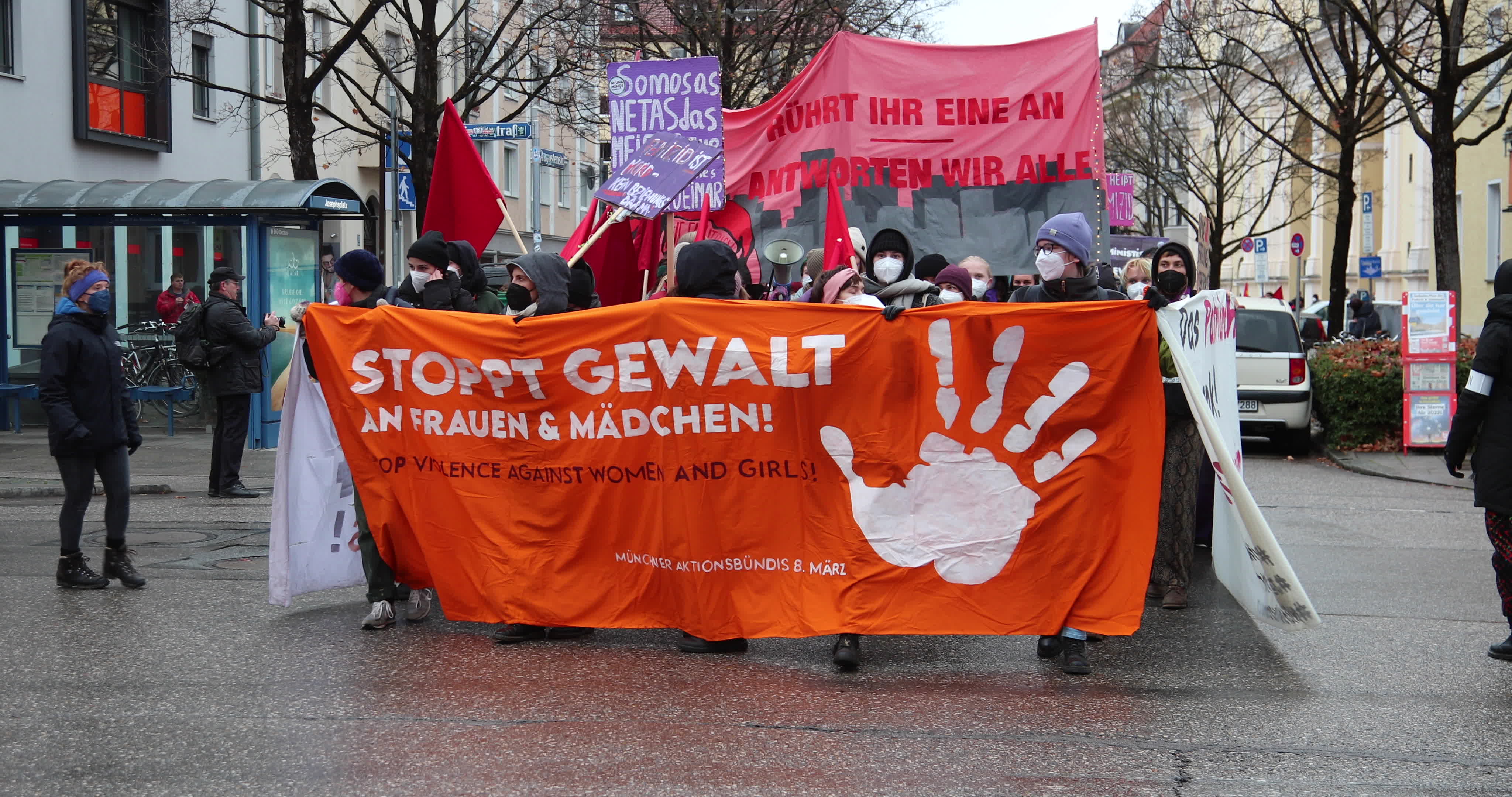 Hundreds protest in Munich, Germany During The International Day for the Elimination of Violence against Women
