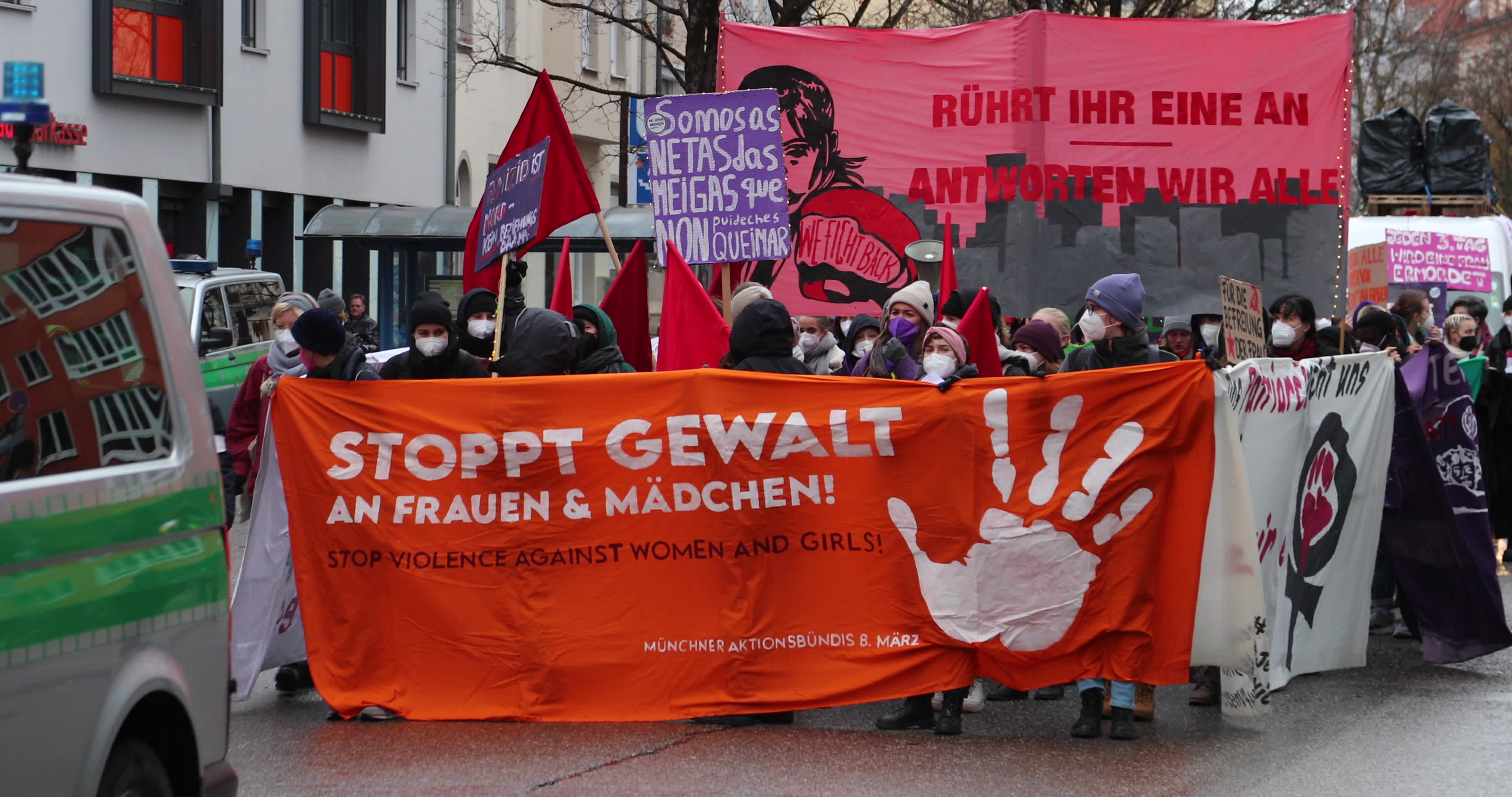 Hundreds protest in Munich, Germany During The International Day for the Elimination of Violence against Women