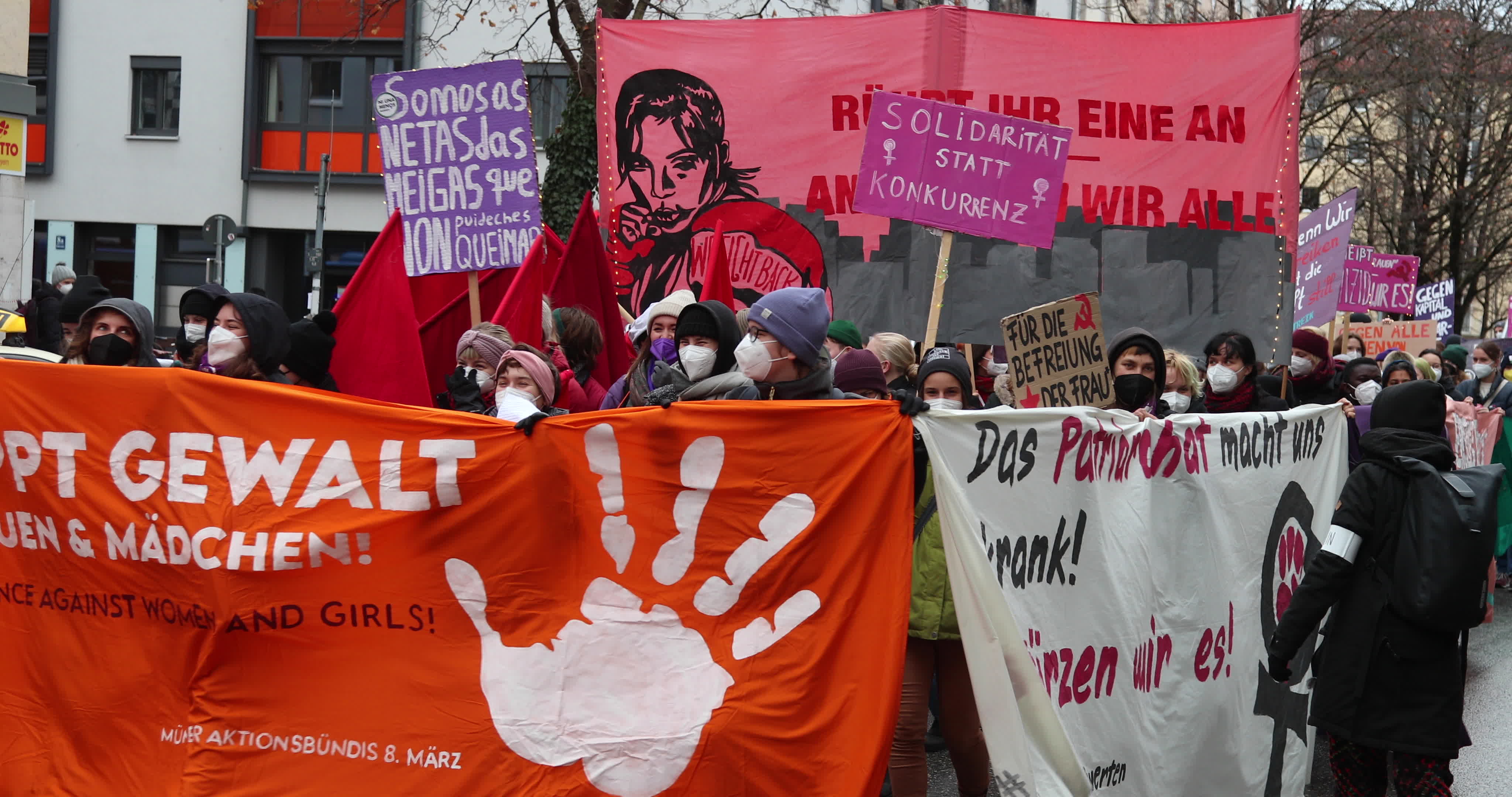 Hundreds protest in Munich, Germany During The International Day for the Elimination of Violence against Women