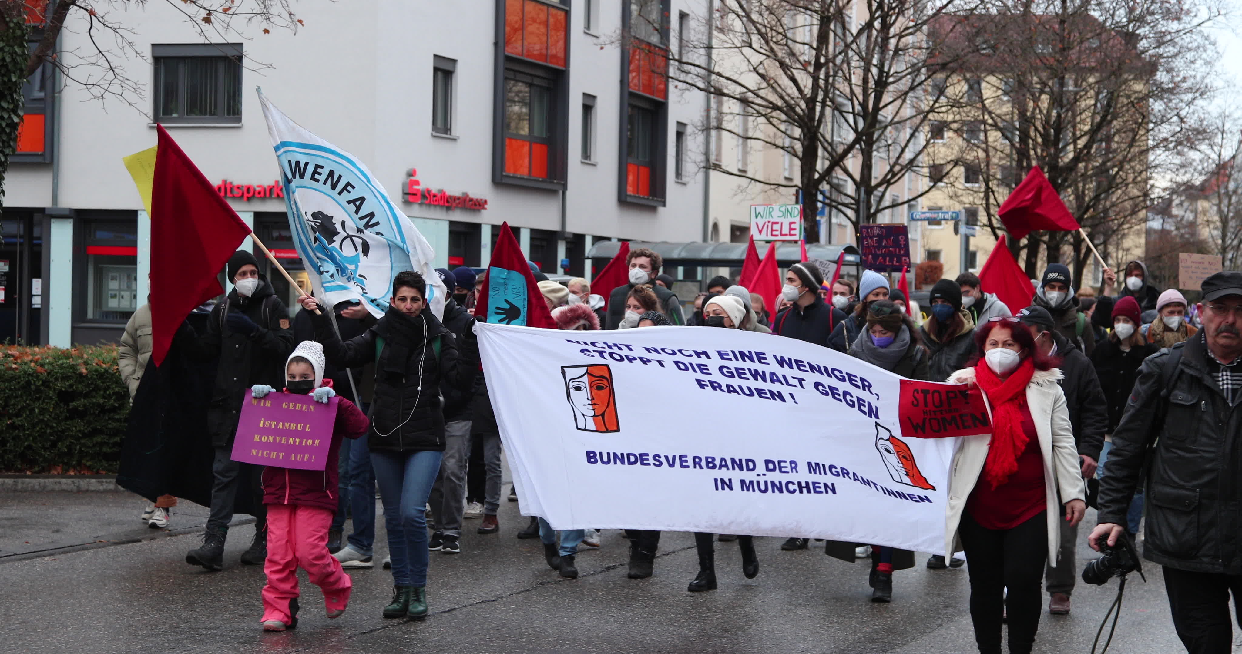 Hundreds protest in Munich, Germany During The International Day for the Elimination of Violence against Women