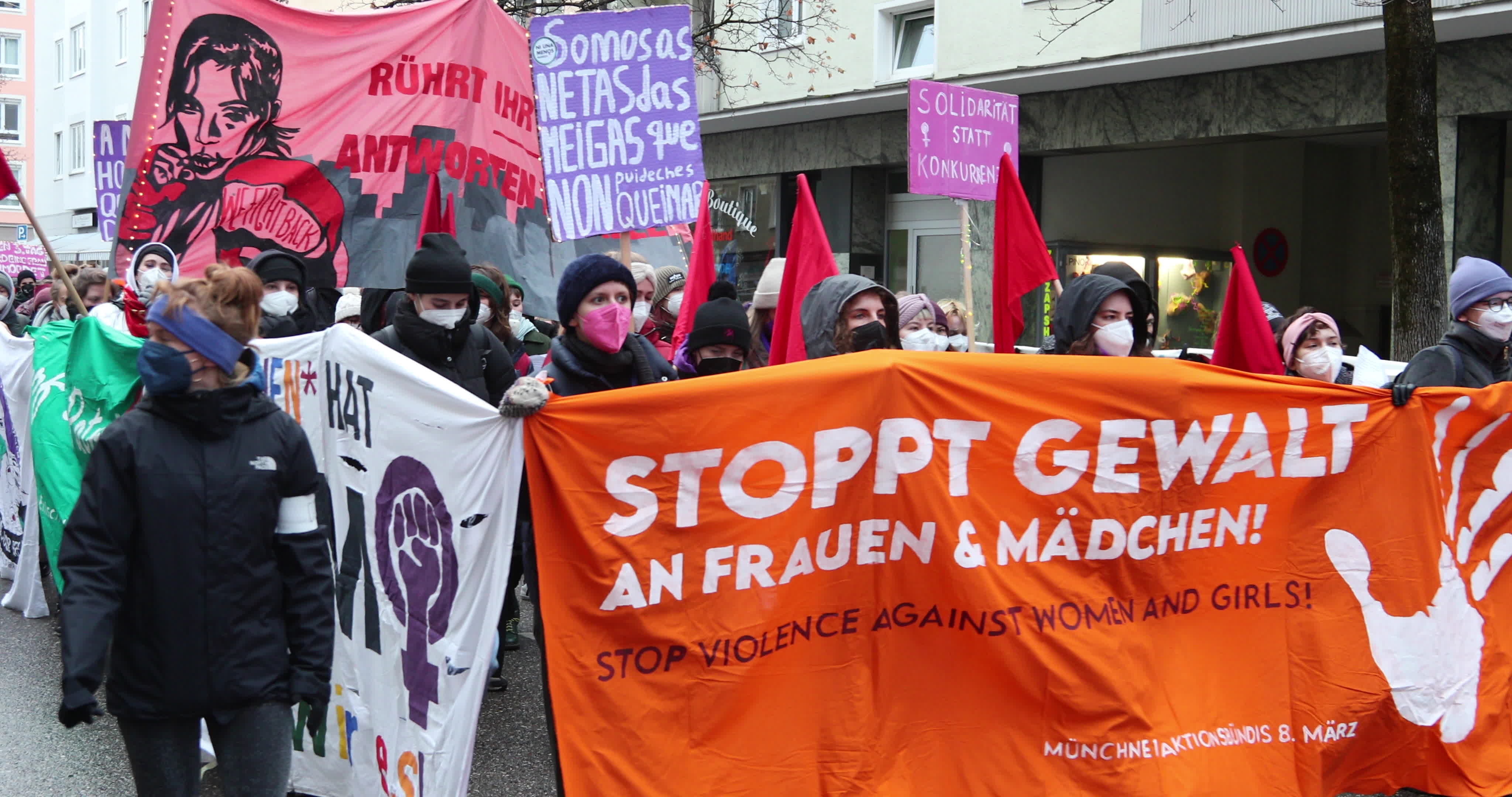 Hundreds protest in Munich, Germany During The International Day for the Elimination of Violence against Women