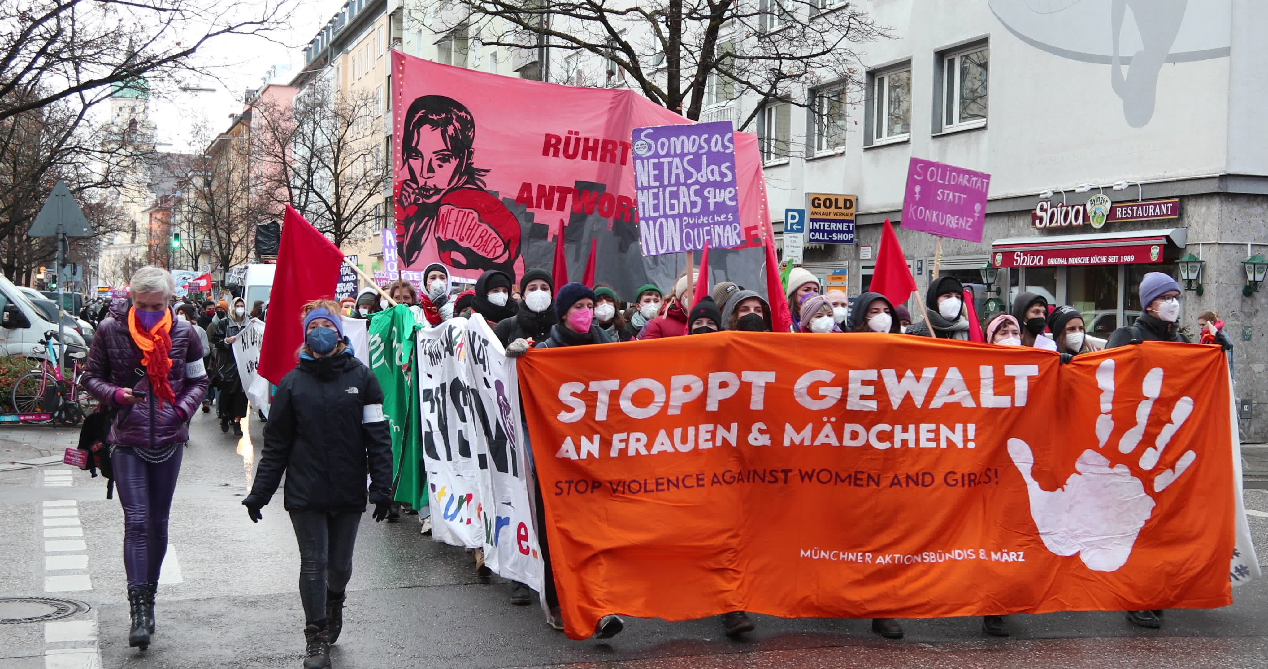 Hundreds protest in Munich, Germany During The International Day for the Elimination of Violence against Women