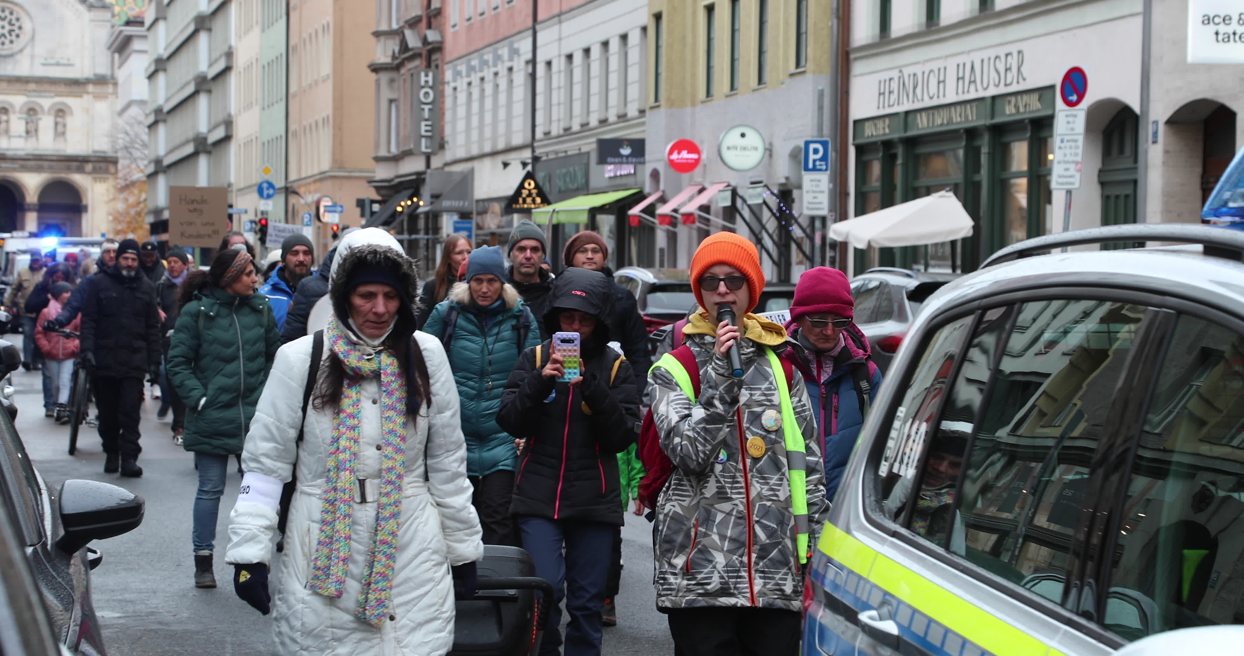 Lateral Thinkers Demonstrate against vaccinations in Munich, Germany