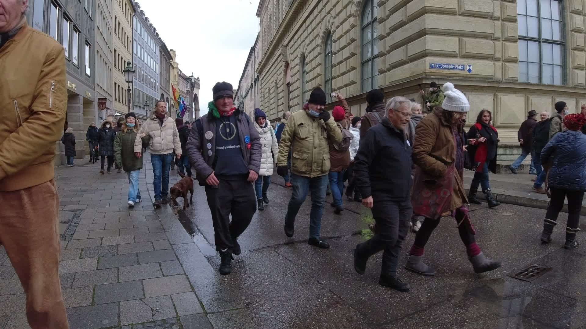 No-Vaxx activists mourn Karl Hilz in Munich, Germany