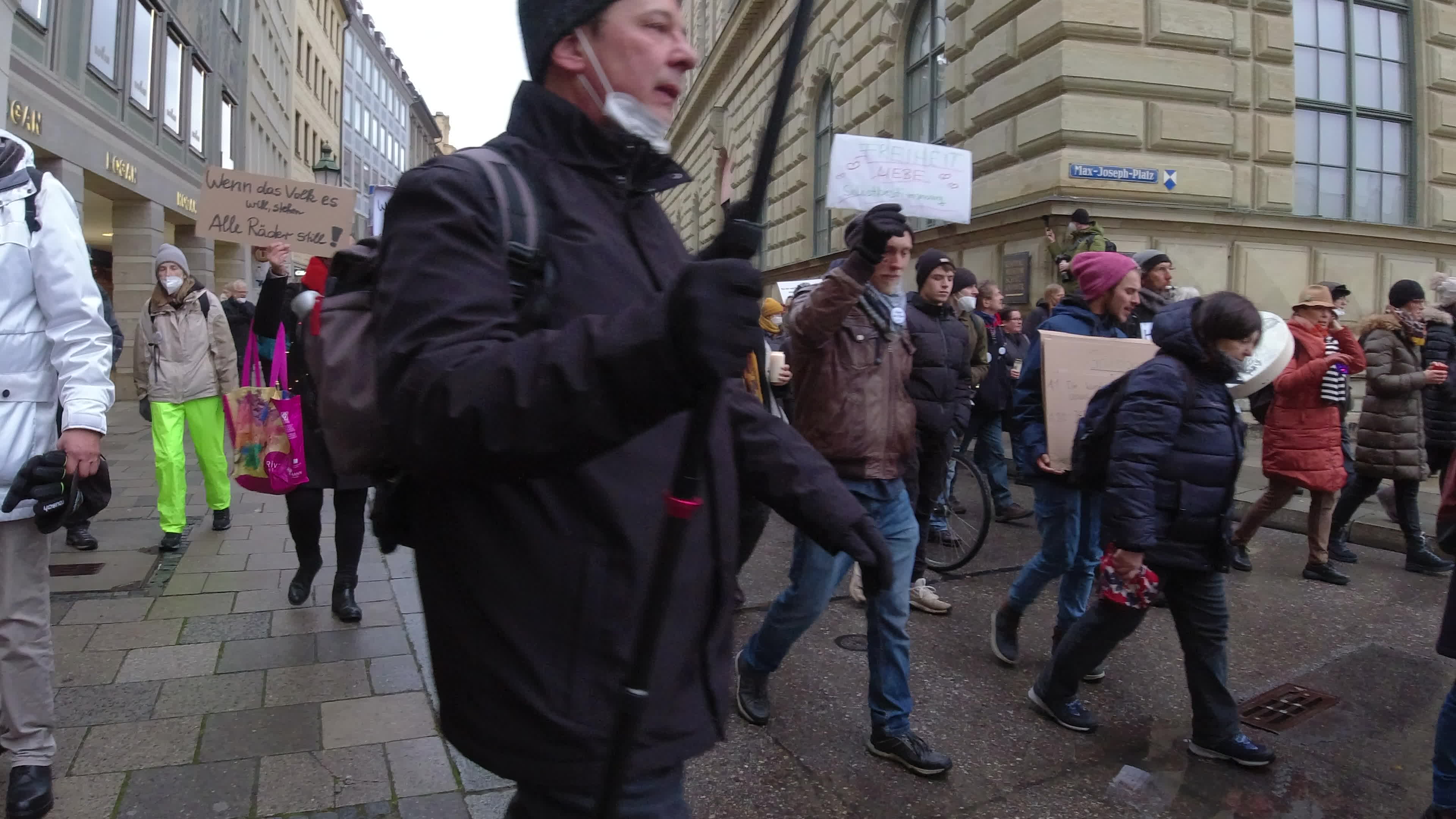 No-Vaxx activists mourn Karl Hilz in Munich, Germany