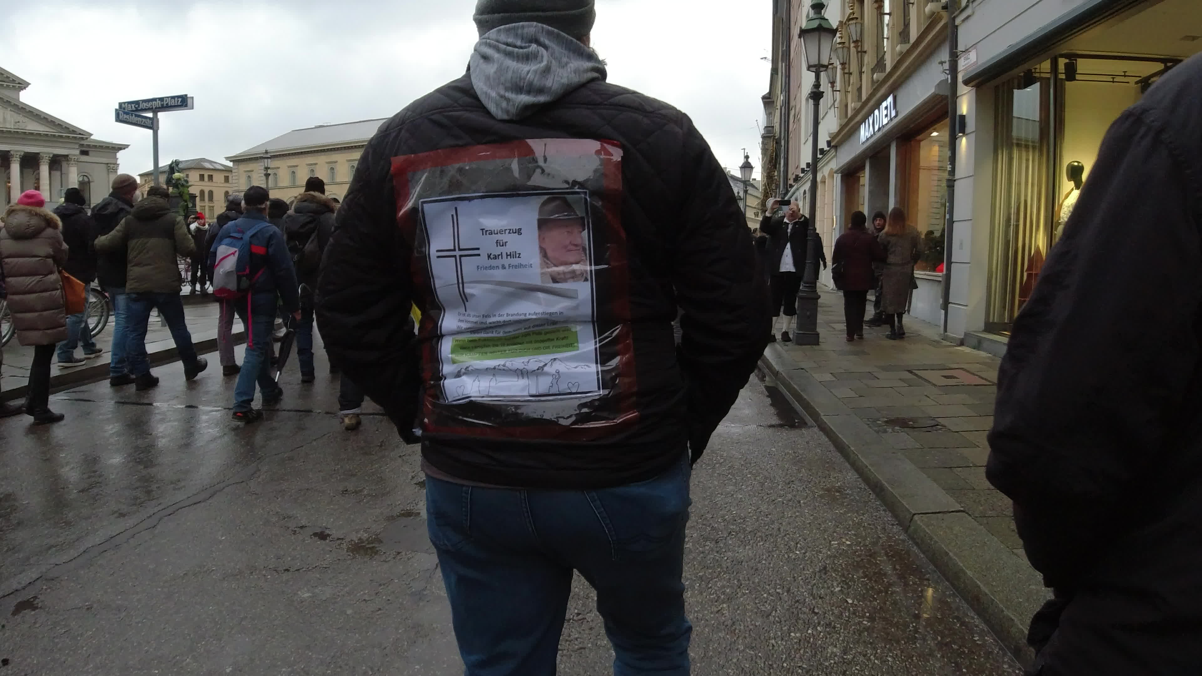 No-Vaxx activists mourn Karl Hilz in Munich, Germany