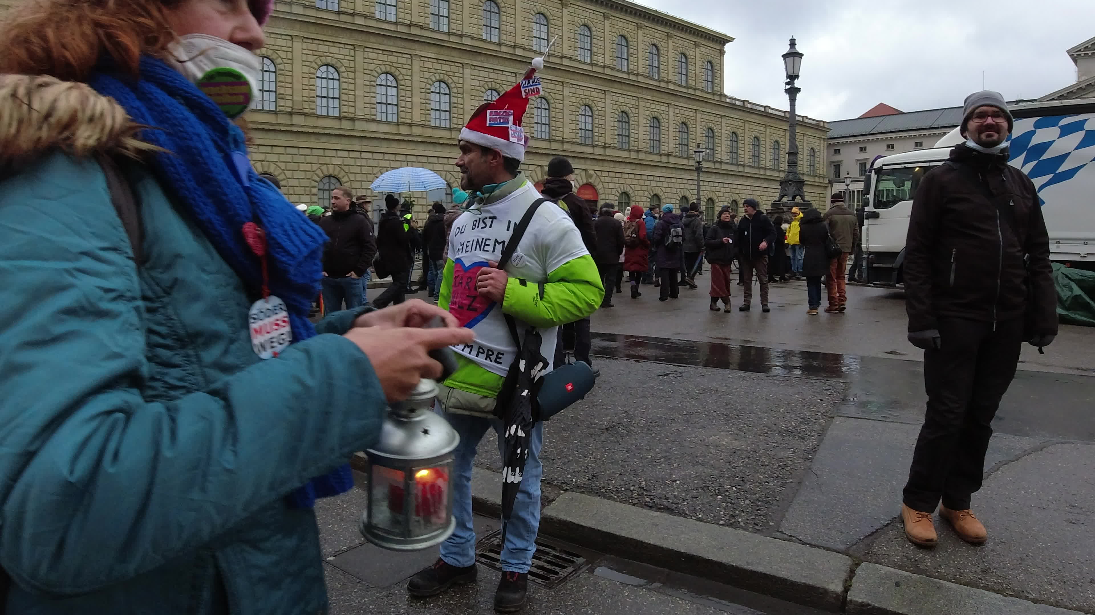 No-Vaxx activists mourn Karl Hilz in Munich, Germany