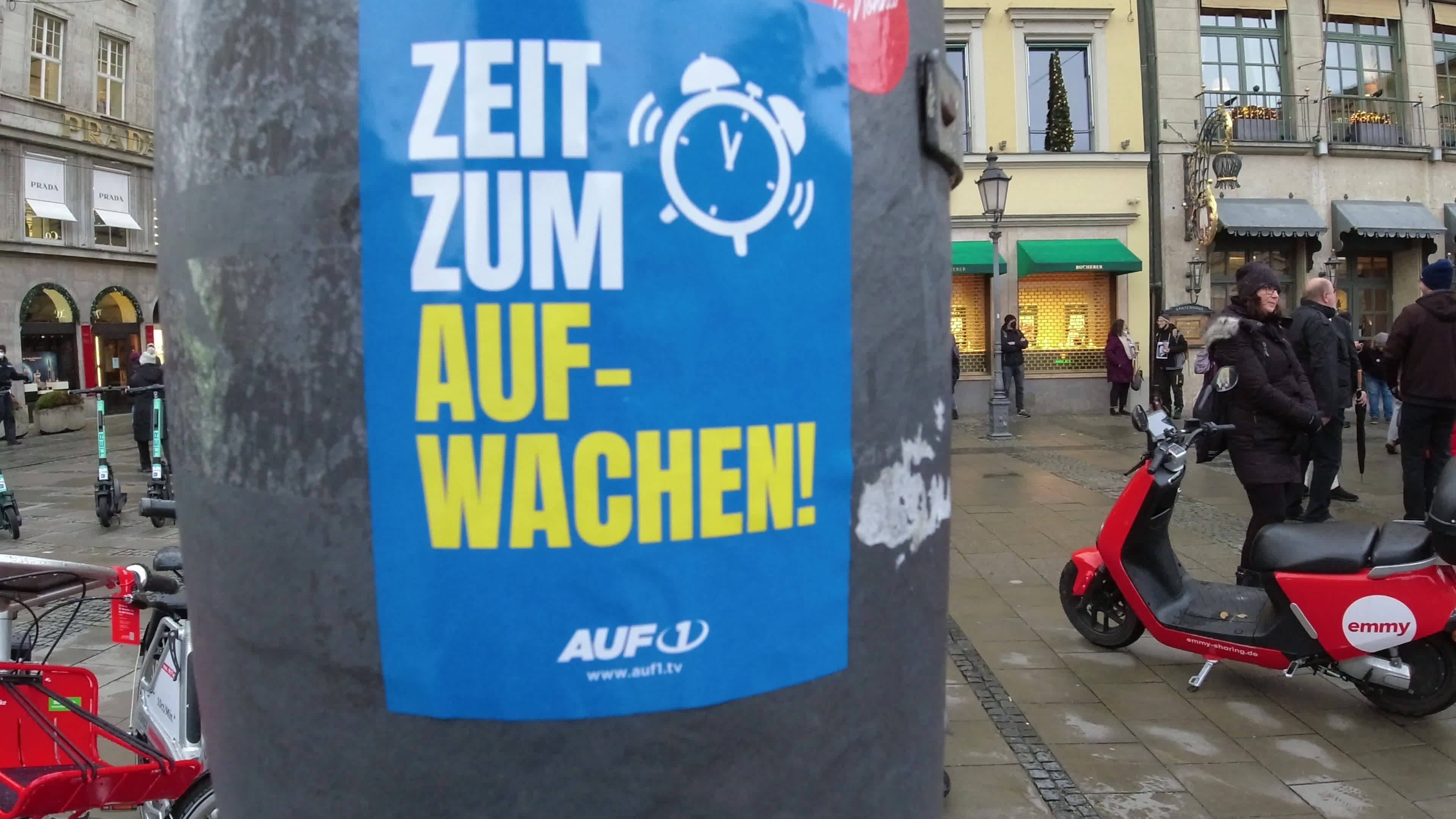 No-Vaxx activists mourn Karl Hilz in Munich, Germany