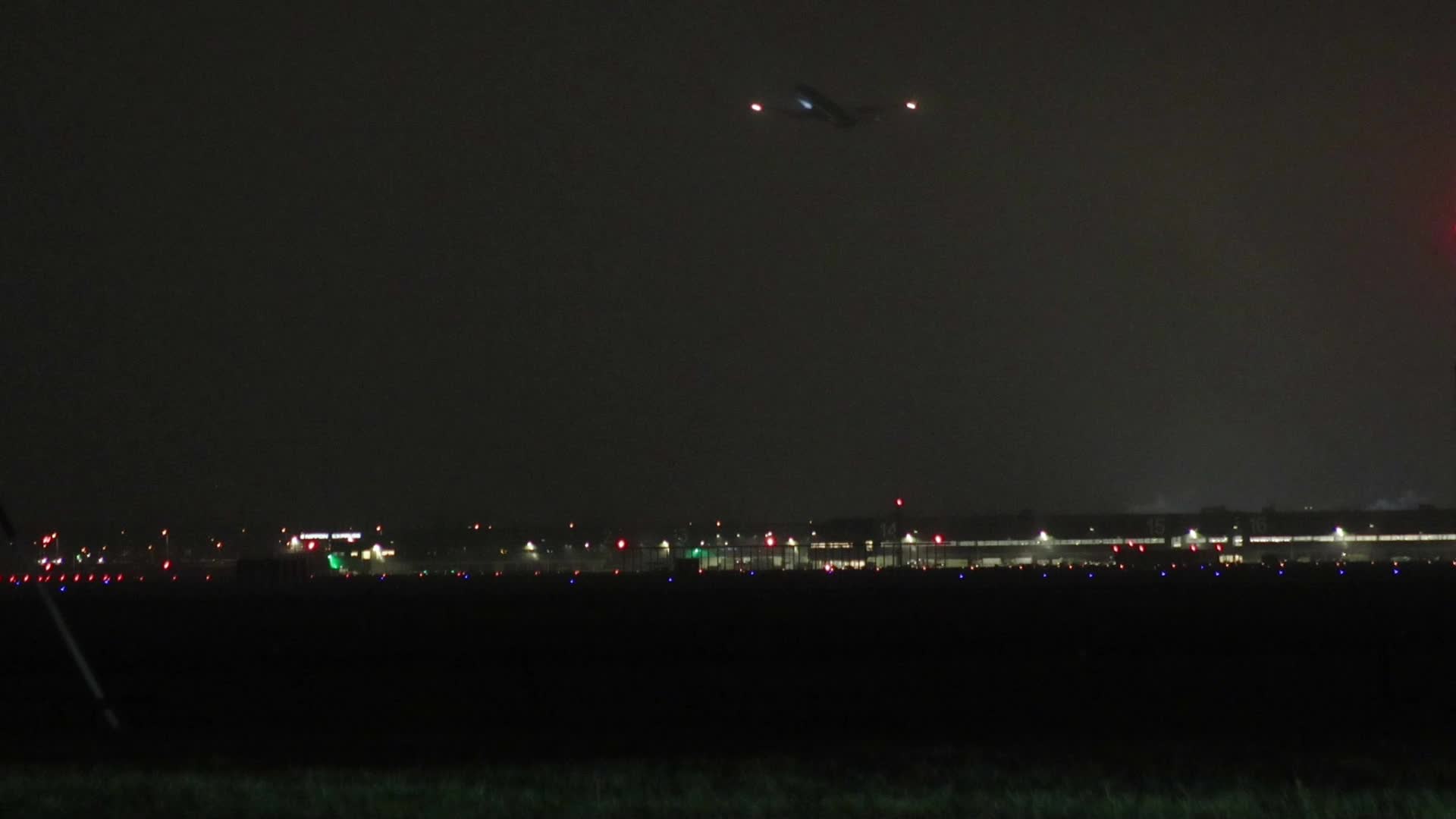 Night view of Amsterdam Airport
